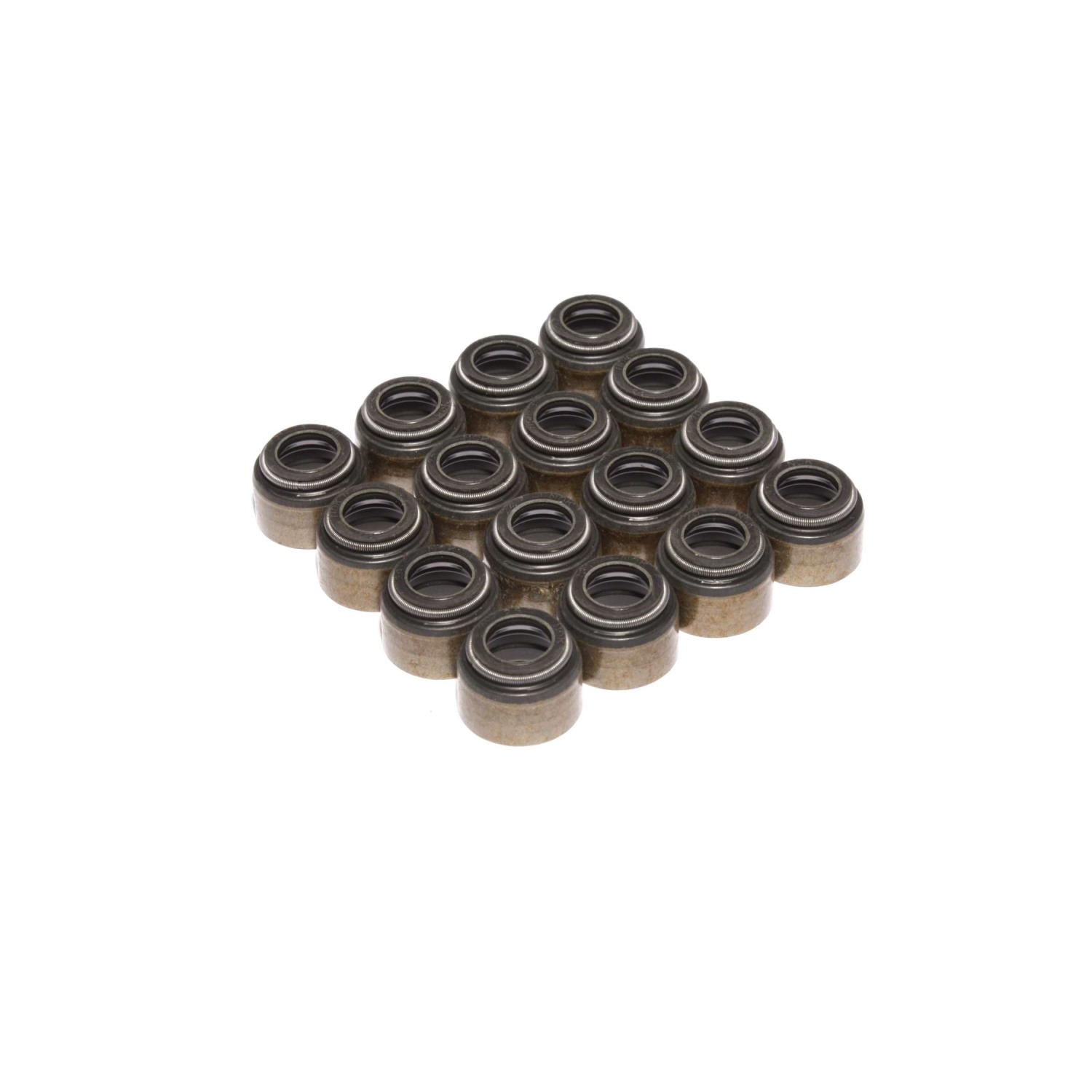 COMP Cams 506-16 Set Of 16 Black Viton Valve Seals For .494\" Guide Size, 11/32\" Valve Stem