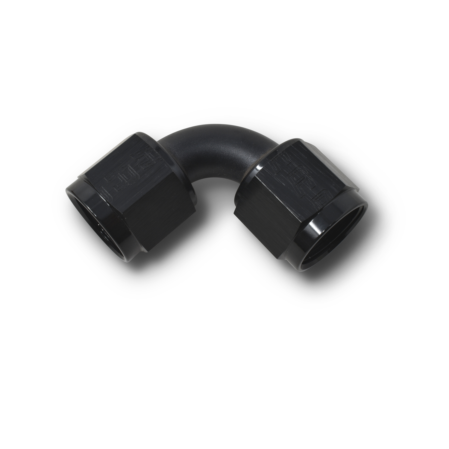 10 AN Female 90 Deg To AN Female Adapter Black Anodized