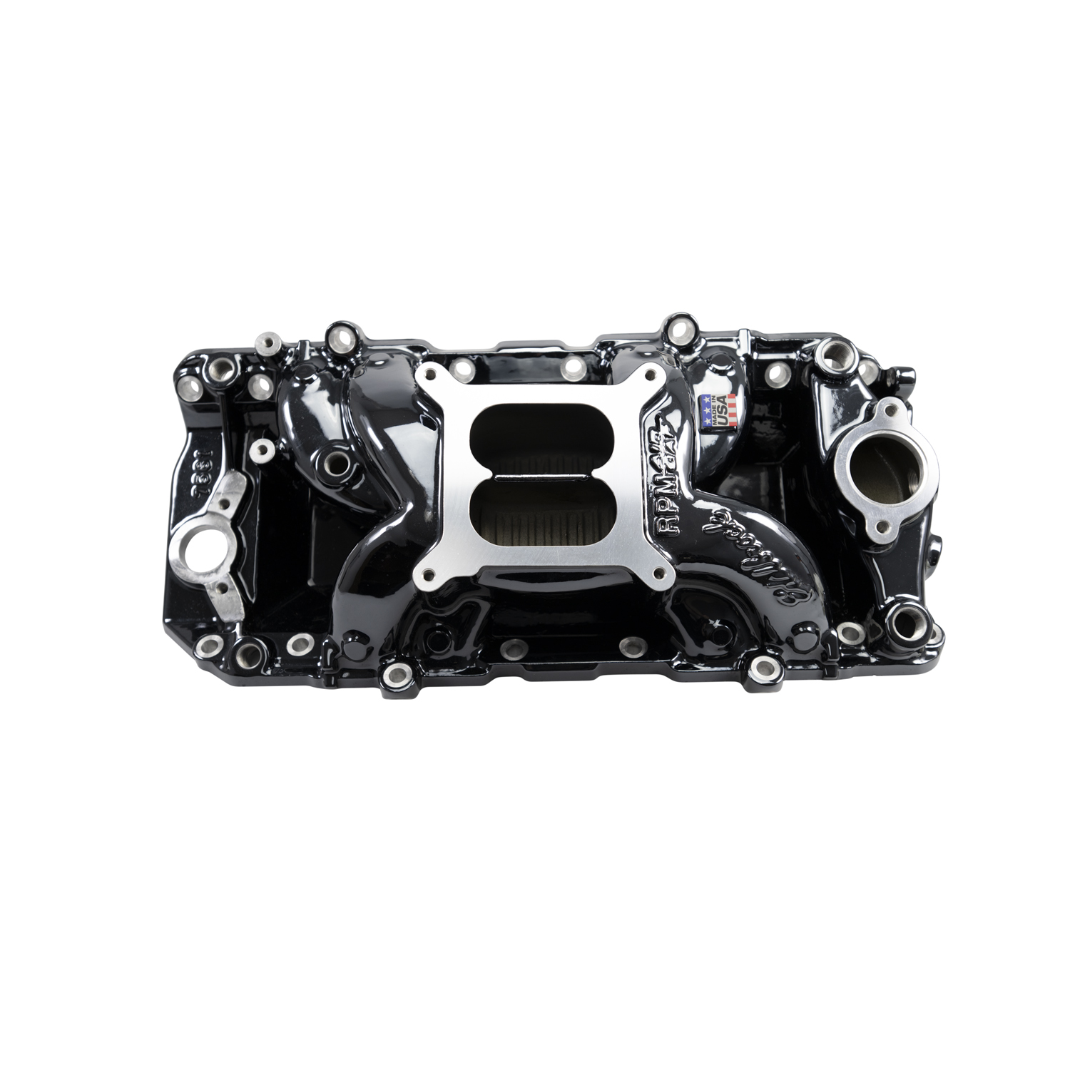 Edelbrock 7561-BP RPM Air-Gap Intake Manifold For Big-Block Chevy Oval Port, Black Plasma Finish