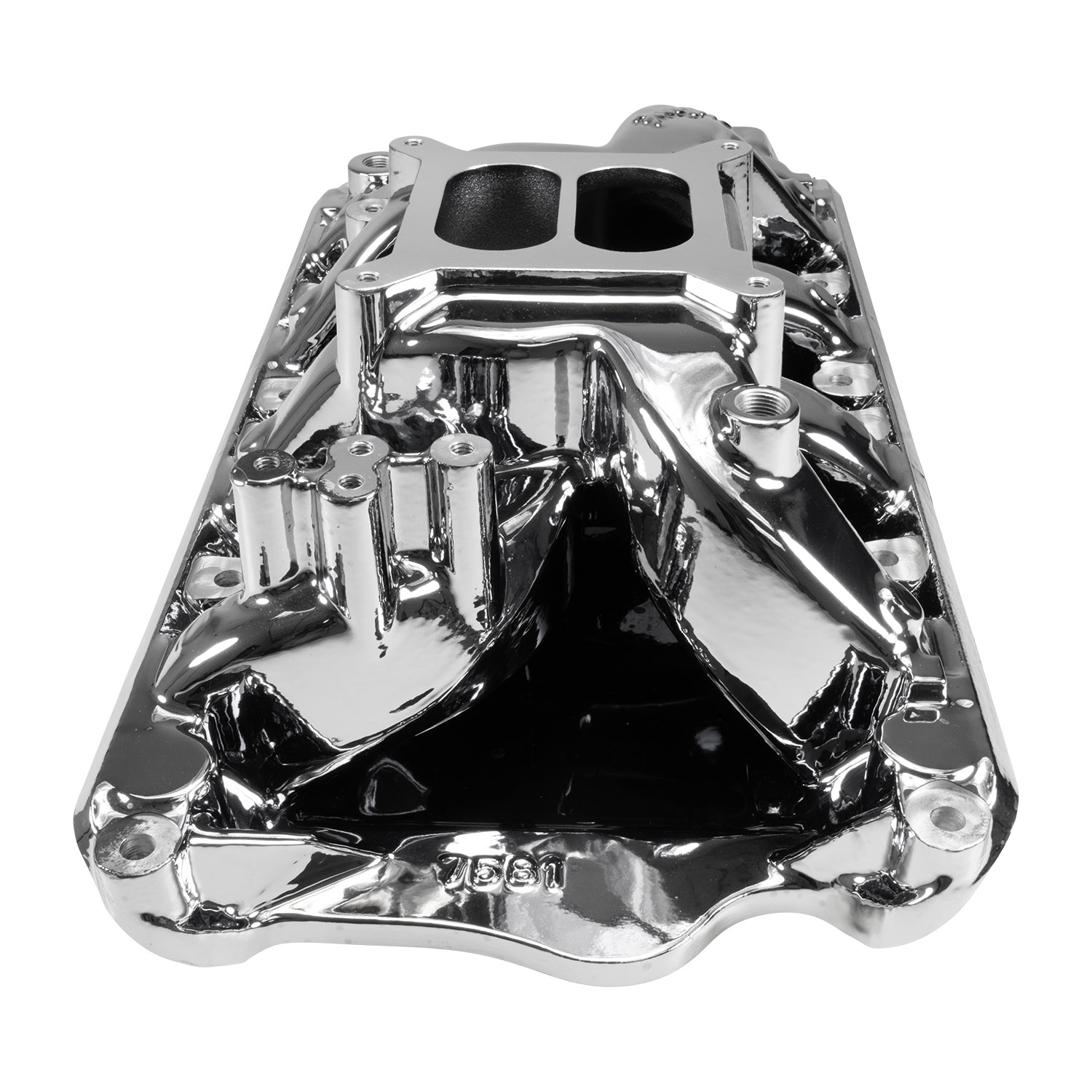 Edelbrock 7581-CP RPM Air-Gap Small Block Ford 351W Intake Manifold, Chrome Plasma Finish