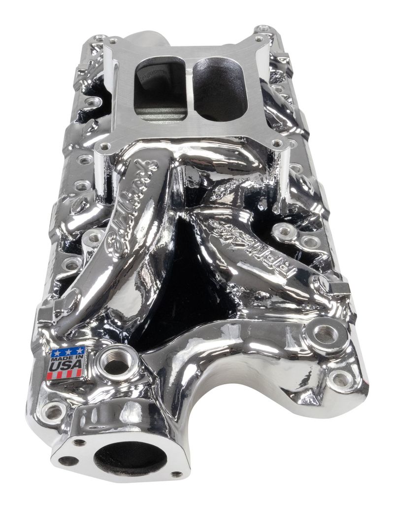 Edelbrock 7521-CP Edelbrock RPM Air-Gap Intake Manifold For Small-Block Ford, Chrome Plasma Finish