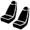 FIA TR43-1 BLACK - Wrangler Saddleblanket Seat Covers, TR Black, Saddle Blanket