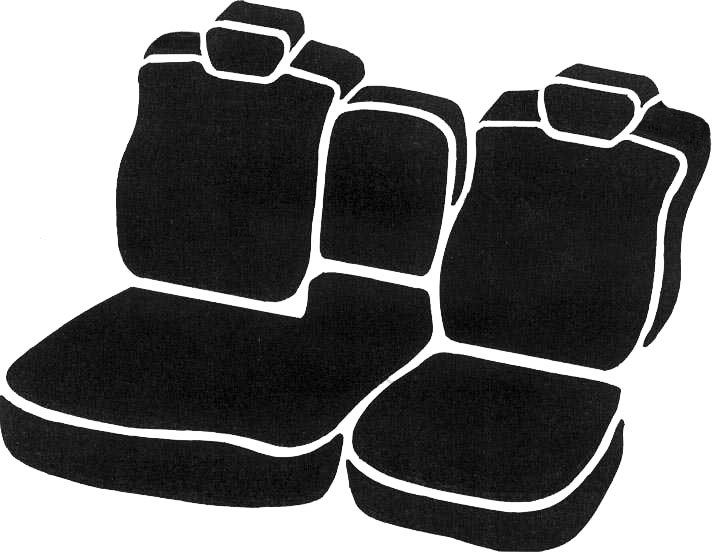 FIA SL67-15 BLK/BLK - Leatherlite Simulated Leather Seat Covers, SL Black Center Panel/Black Side Panel