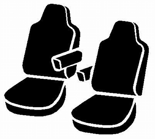 FIA SL67-27 BLK/BLK - Leatherlite Simulated Leather Seat Covers, SL Black Center Panel/Black Side Panel