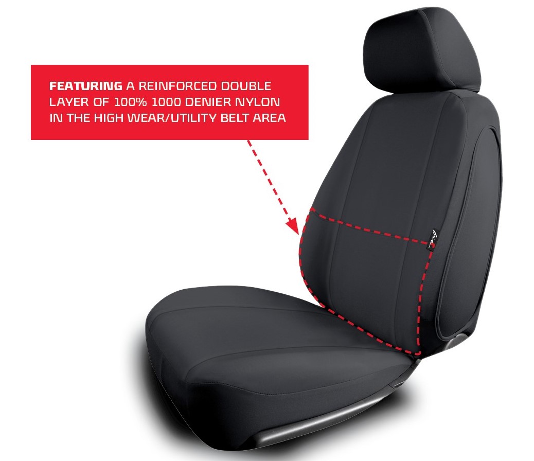 FIA DTR960D BLACK - Dura-Tech Pro Seat Covers, DT Black, 1000 Denier Nylon