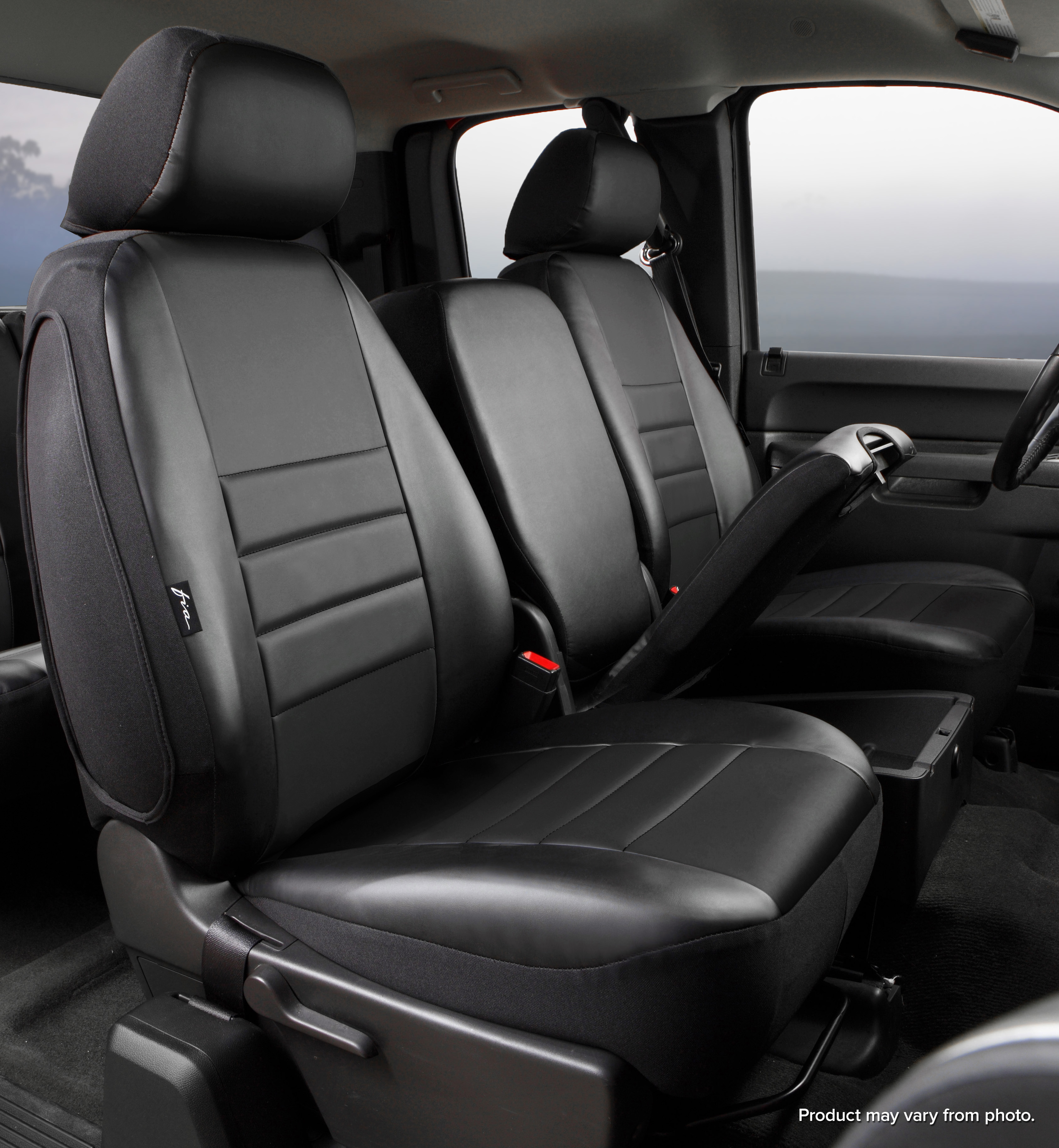 FIA SL67-24 BLK/BLK - Leatherlite Simulated Leather Seat Covers