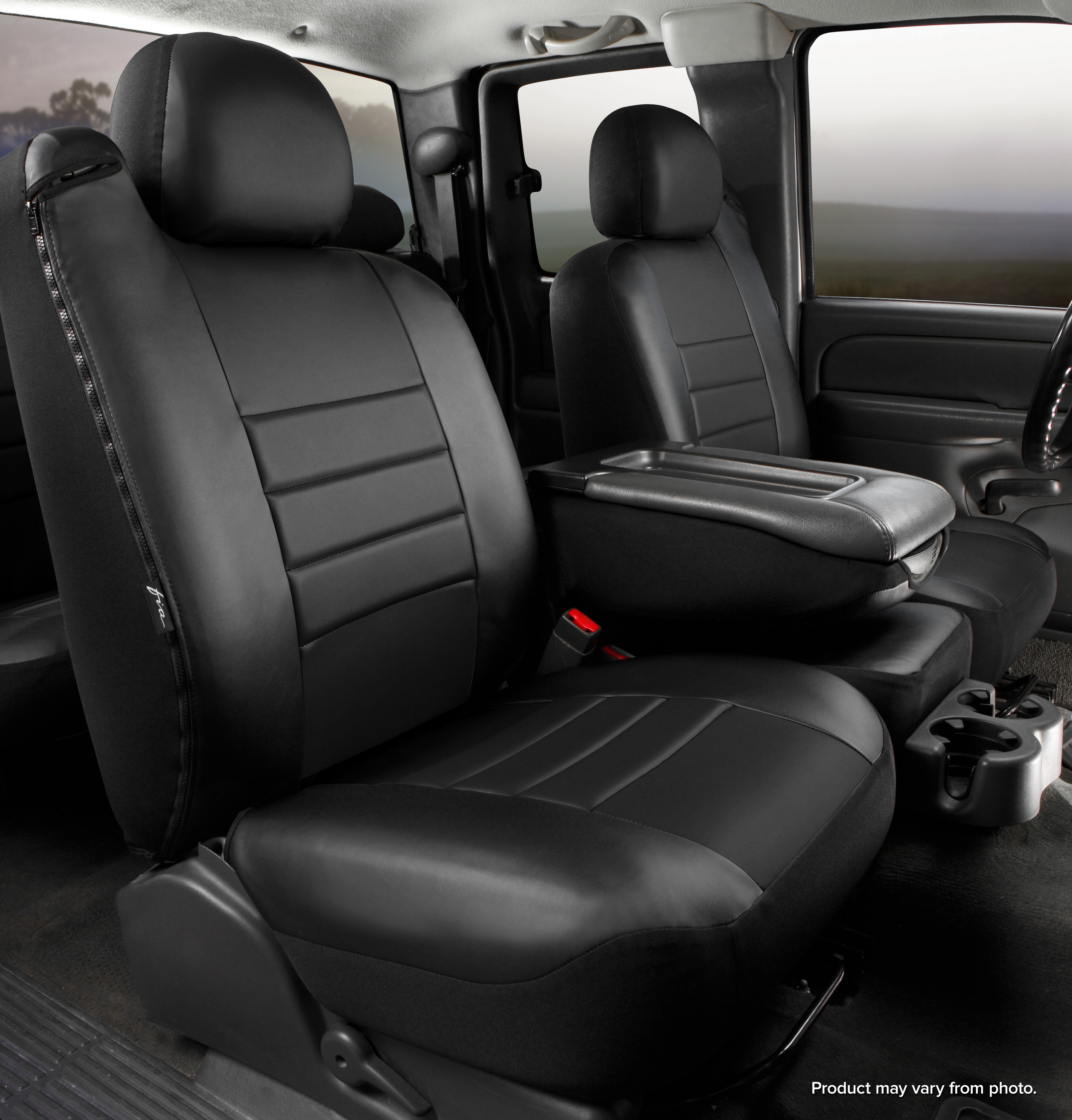FIA SL67-17 BLK/BLK - Leatherlite Simulated Leather Seat Covers