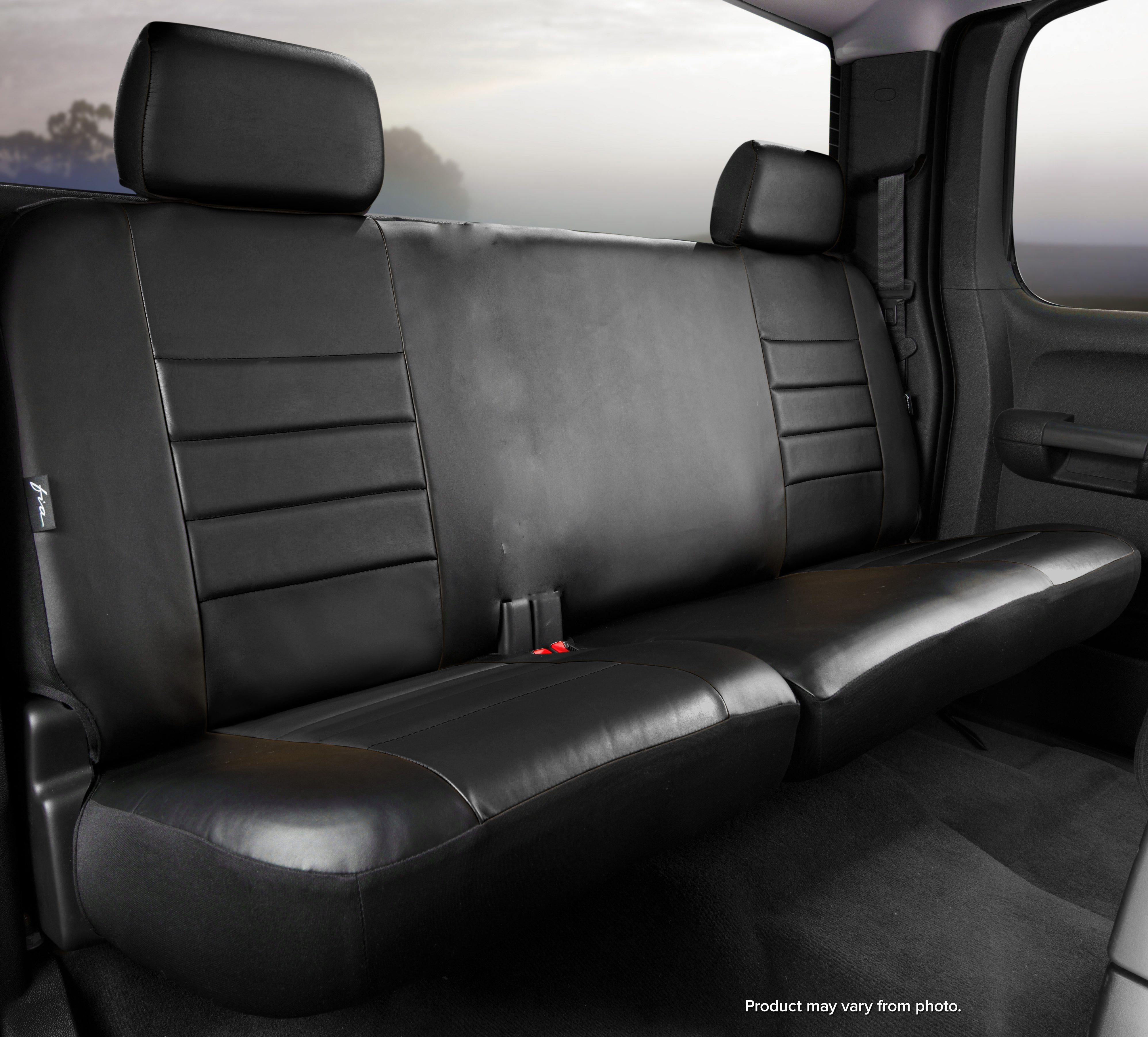 FIA SL62-67 BLK/BLK - Leatherlite Simulated Leather Seat Covers, Crew Cab