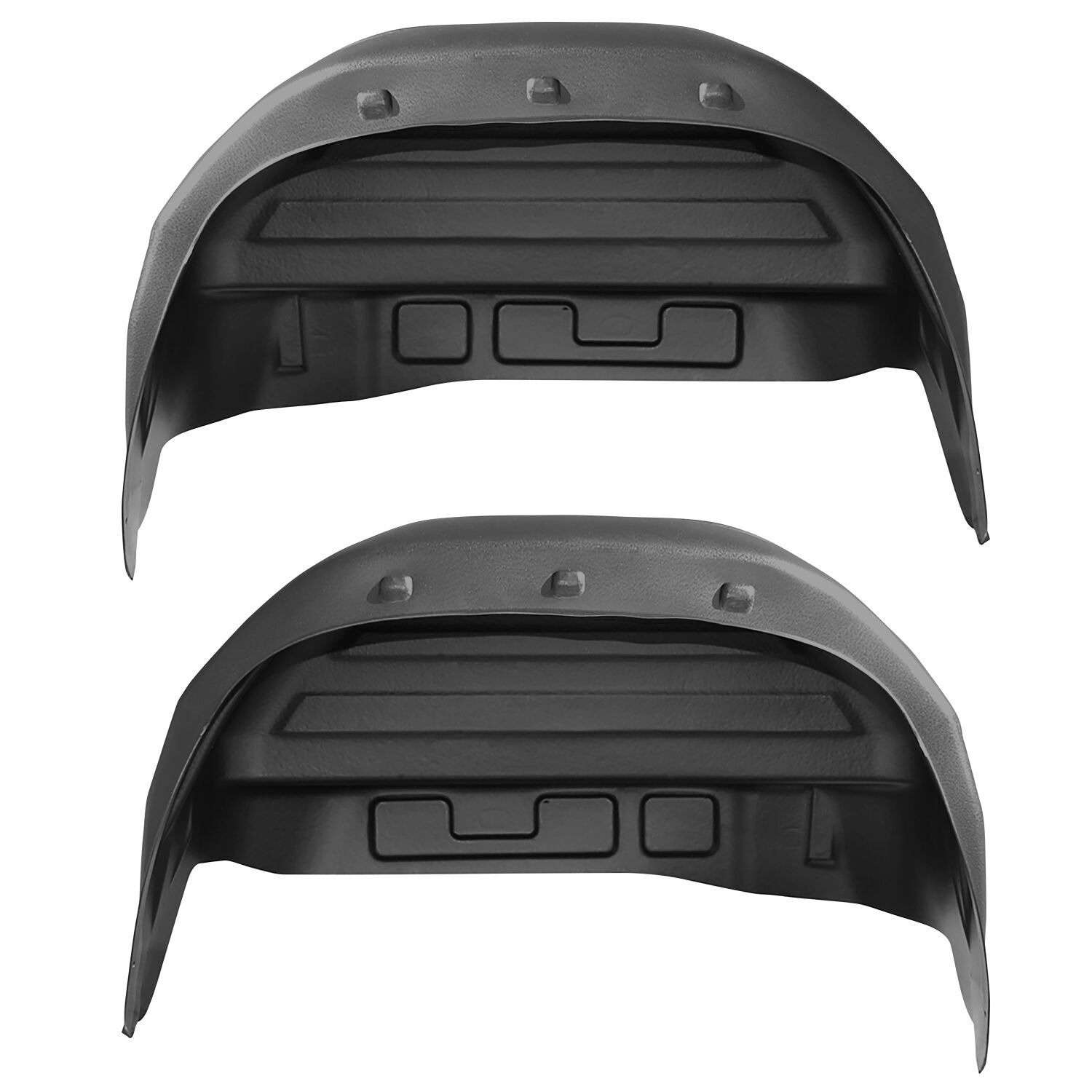 Husky Liners Rear Wheel Well Guards 1999-2004 Chevrolet Silverado 2500; 1999-2004 GMC Sierra 2500; 1999-2006 Chevrolet Silverado 1500; 1999-2006 GMC Sierra 1500; 2001-2006 Chevrolet Silverado 2500 HD; 2001-2006 Chevrolet Silverado 3500; 2001-2006 GMC Sierra 1500 HD; 2001-2006 GMC Sierra 2500 HD; 2001-2006 GMC Sierra 3500; 2007-2007 Chevrolet Silverado 1500 Classic; 2007-2007 Chevrolet Silverado 2500 HD Classic; 2007-2007 Chevrolet Silverado 3500 Classic; 2007-2007 GMC Sierra 1500 Classic; 2007-2007 GMC Sierra 2500 HD Classic; 2007-2007 GMC Sierra 3500 Classic