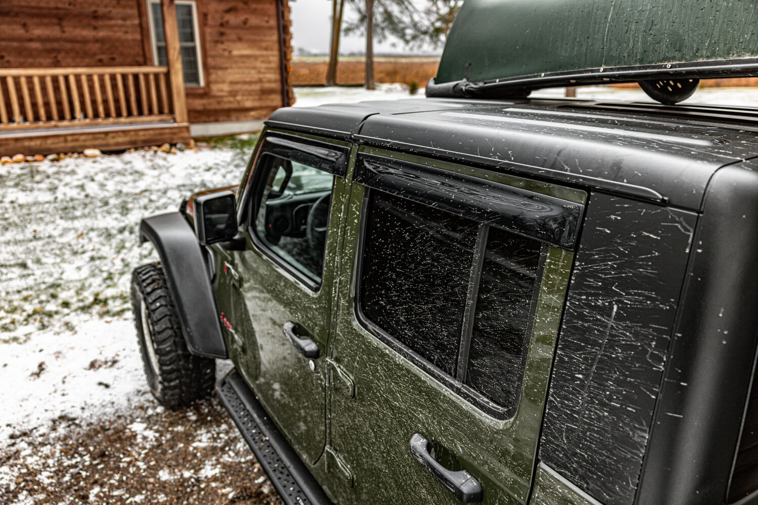 Low Profile Ventvisor Deflector; Smoke; Outside Mount; 4 pc. 2018-2022 Jeep Wrangler; 2020-2026 Jeep Gladiator