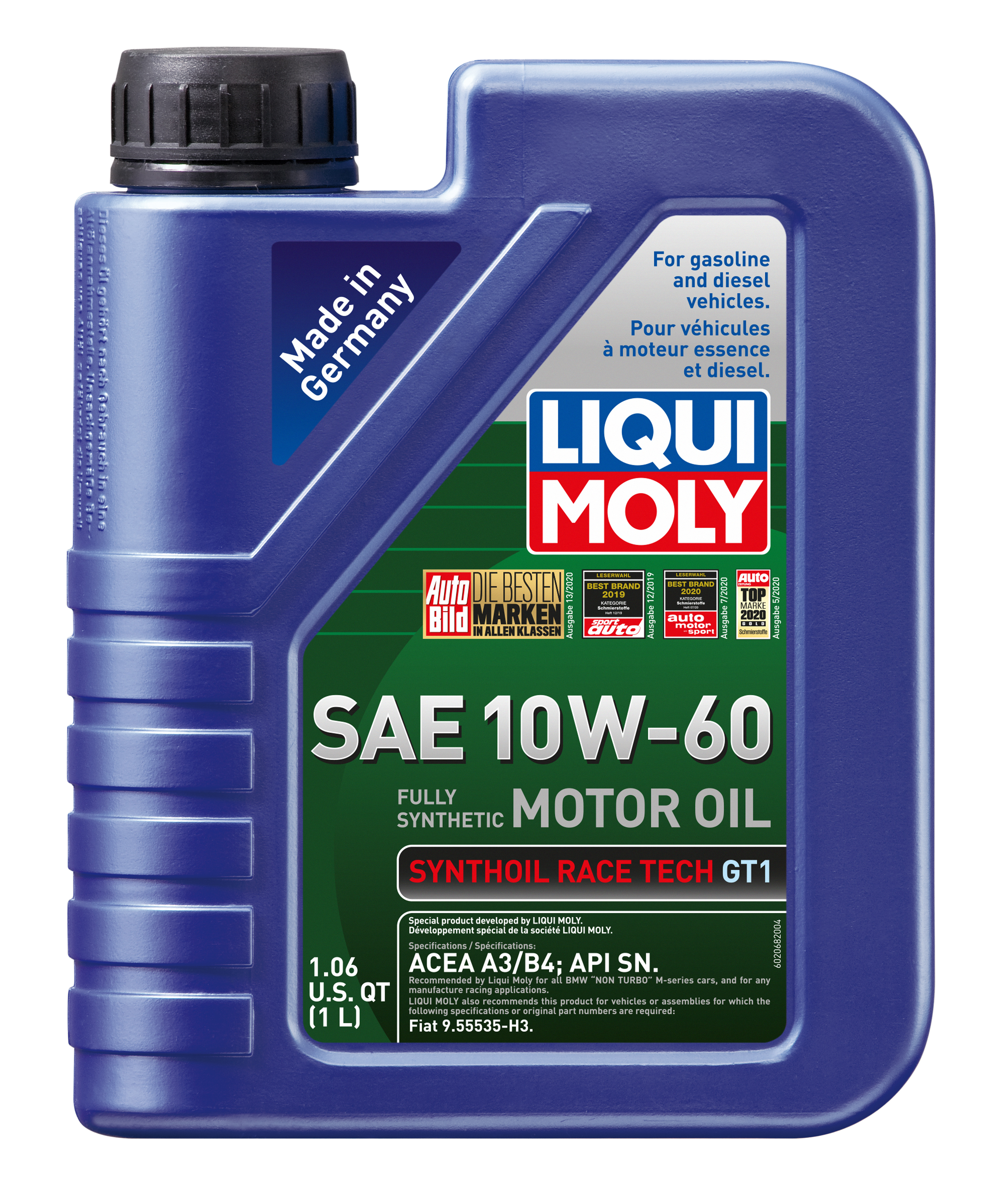 LIQUI MOLY 1L Synthoil Race Tech GT1 Motor Oil SAE 10W60 – Case of 6