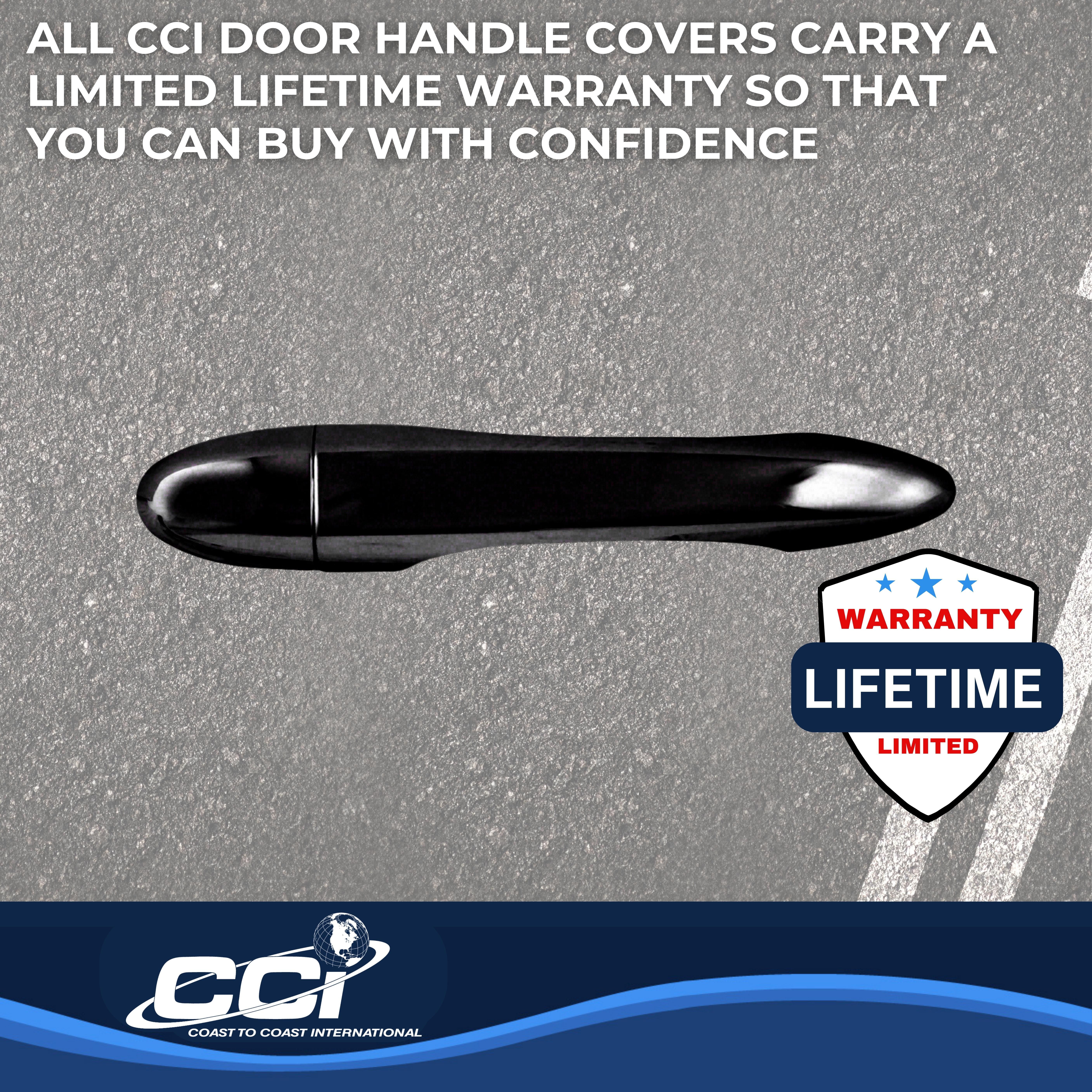 Coast To Coast CCIDH68572BBK - Chrome Door Handle Covers, Black, Matte