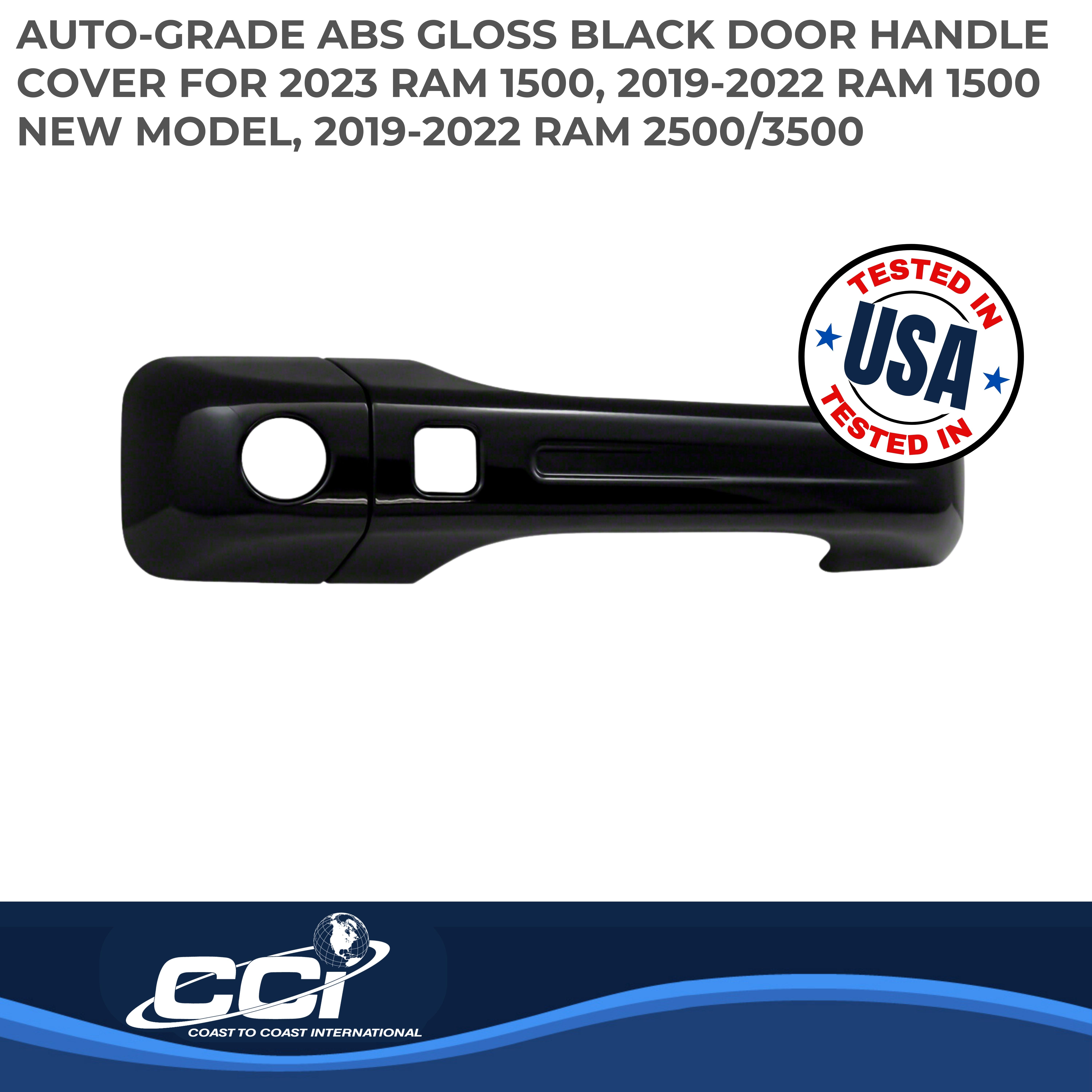Coast To Coast CCIDH68579SBK - Chrome Door Handle Covers, Black, Gloss Painted