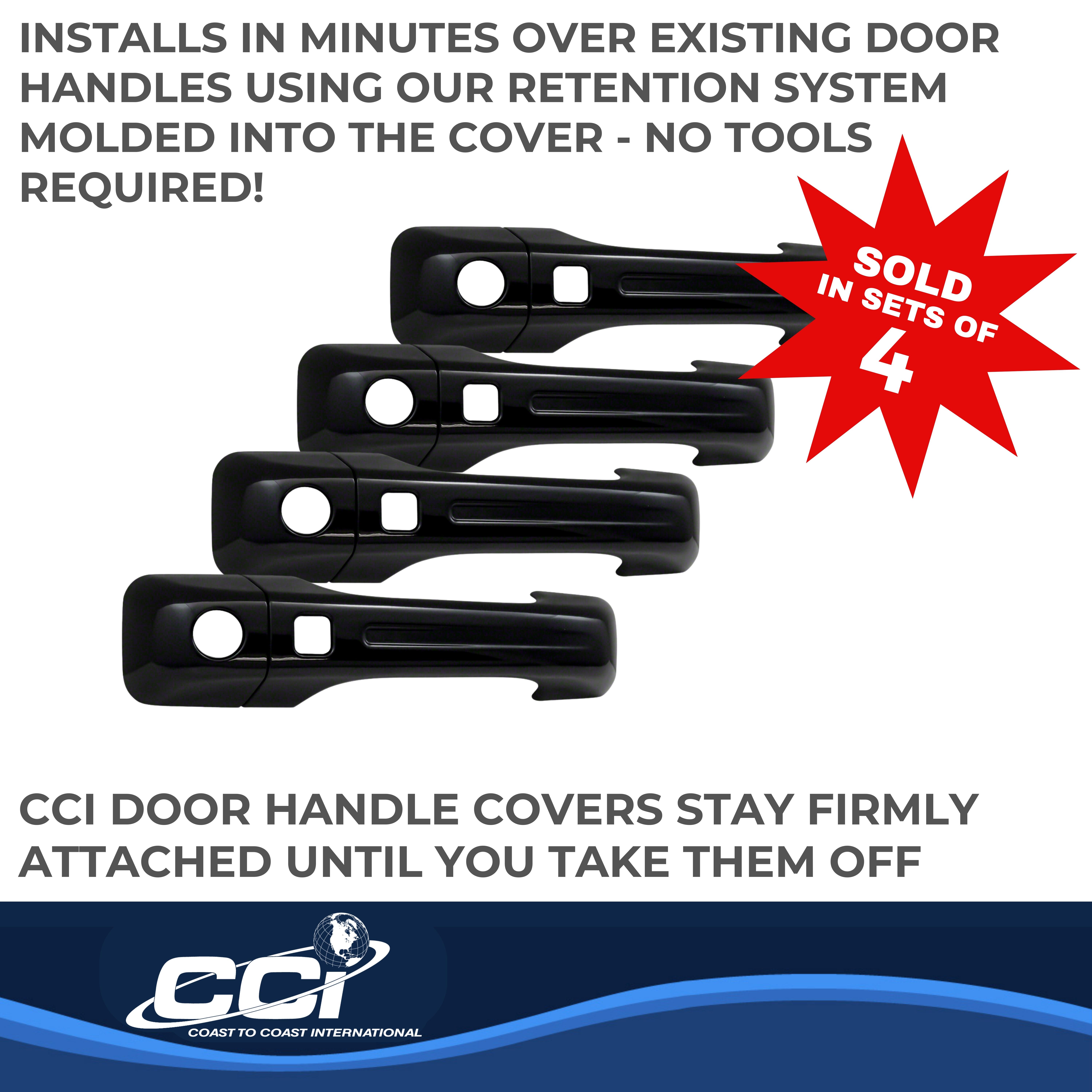 Coast To Coast CCIDH68579SBK - Chrome Door Handle Covers, Black, Gloss Painted