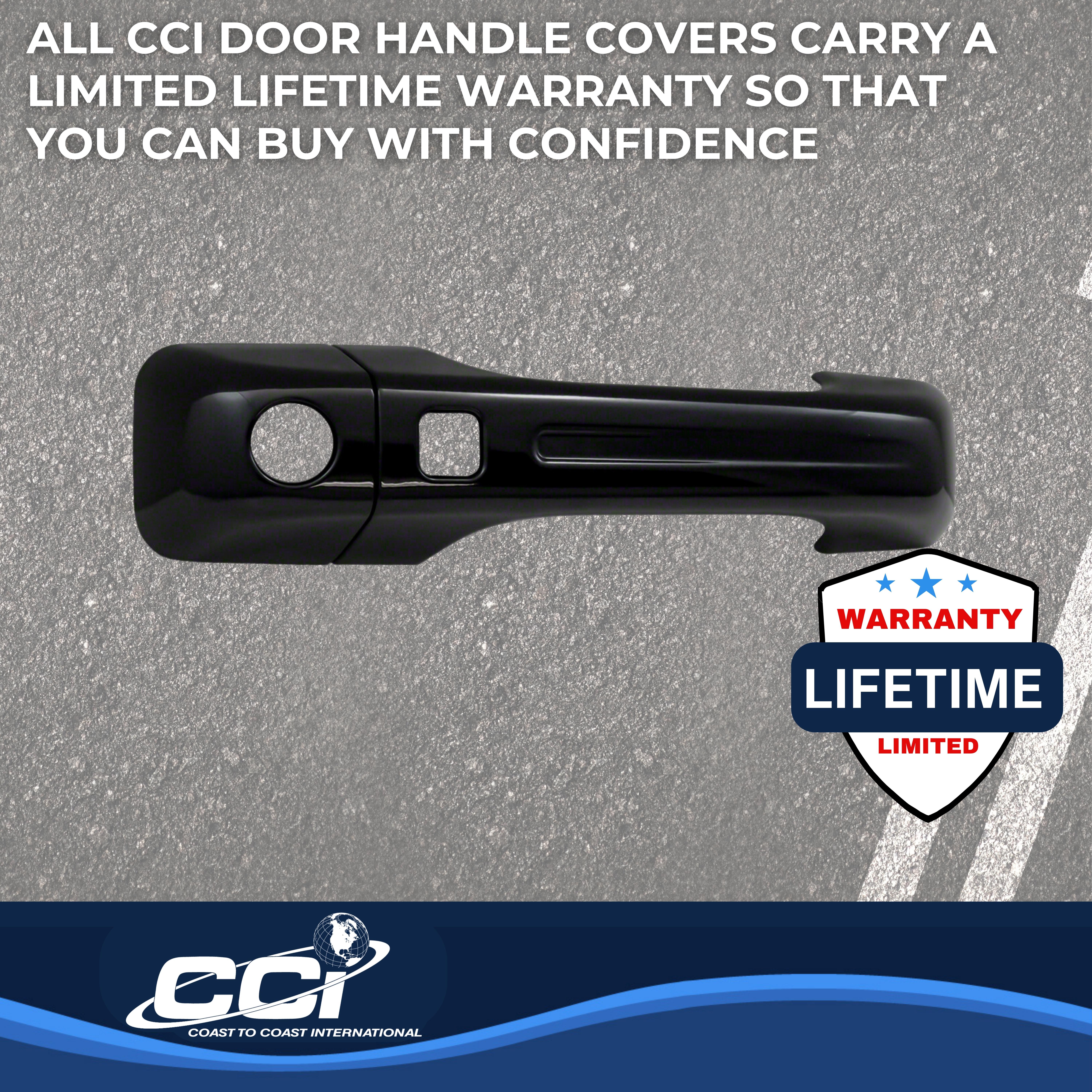 Coast To Coast CCIDH68579SBK - Chrome Door Handle Covers, Black, Gloss Painted