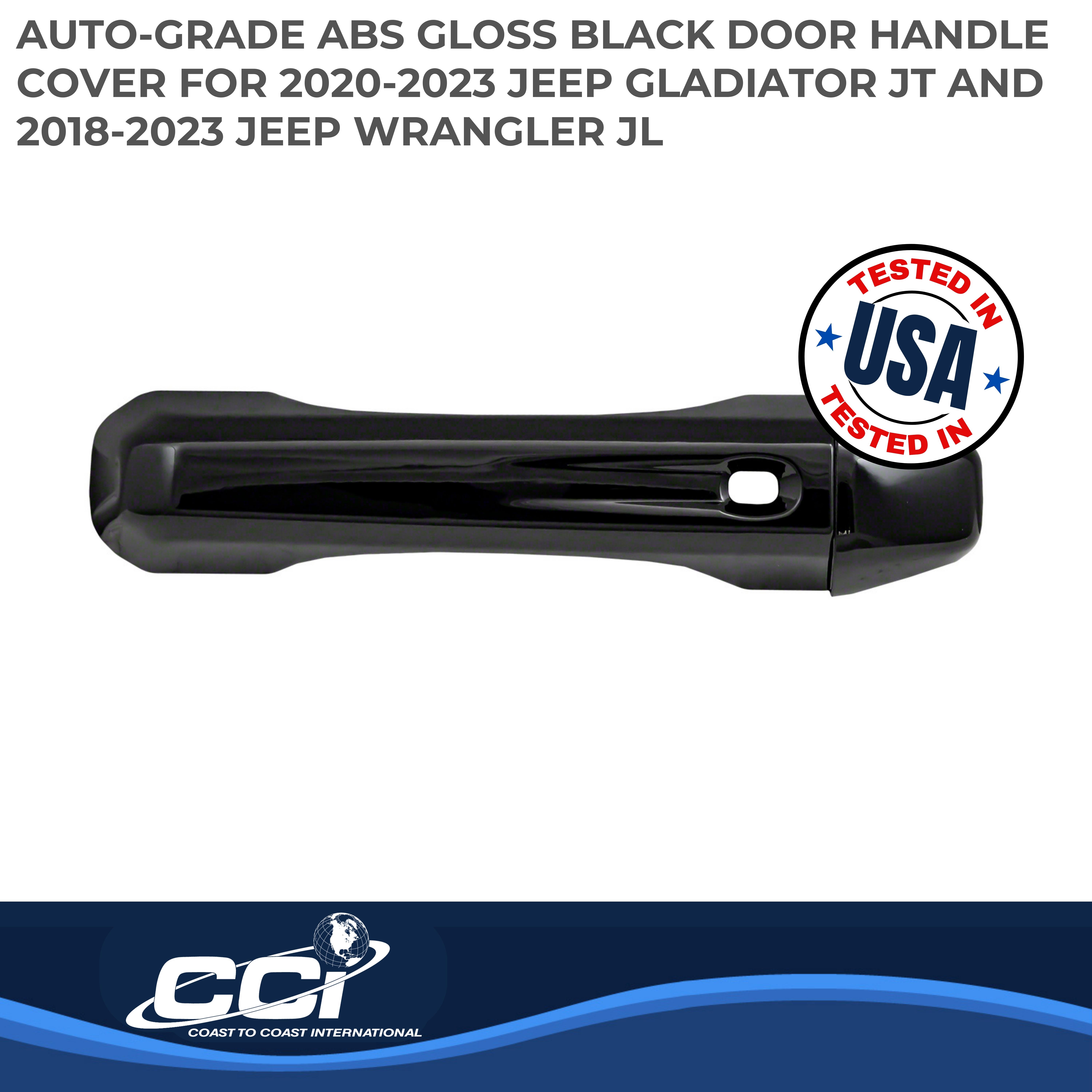 Coast To Coast CCIDH68580SBK - Chrome Door Handle Covers, Black, Gloss Painted