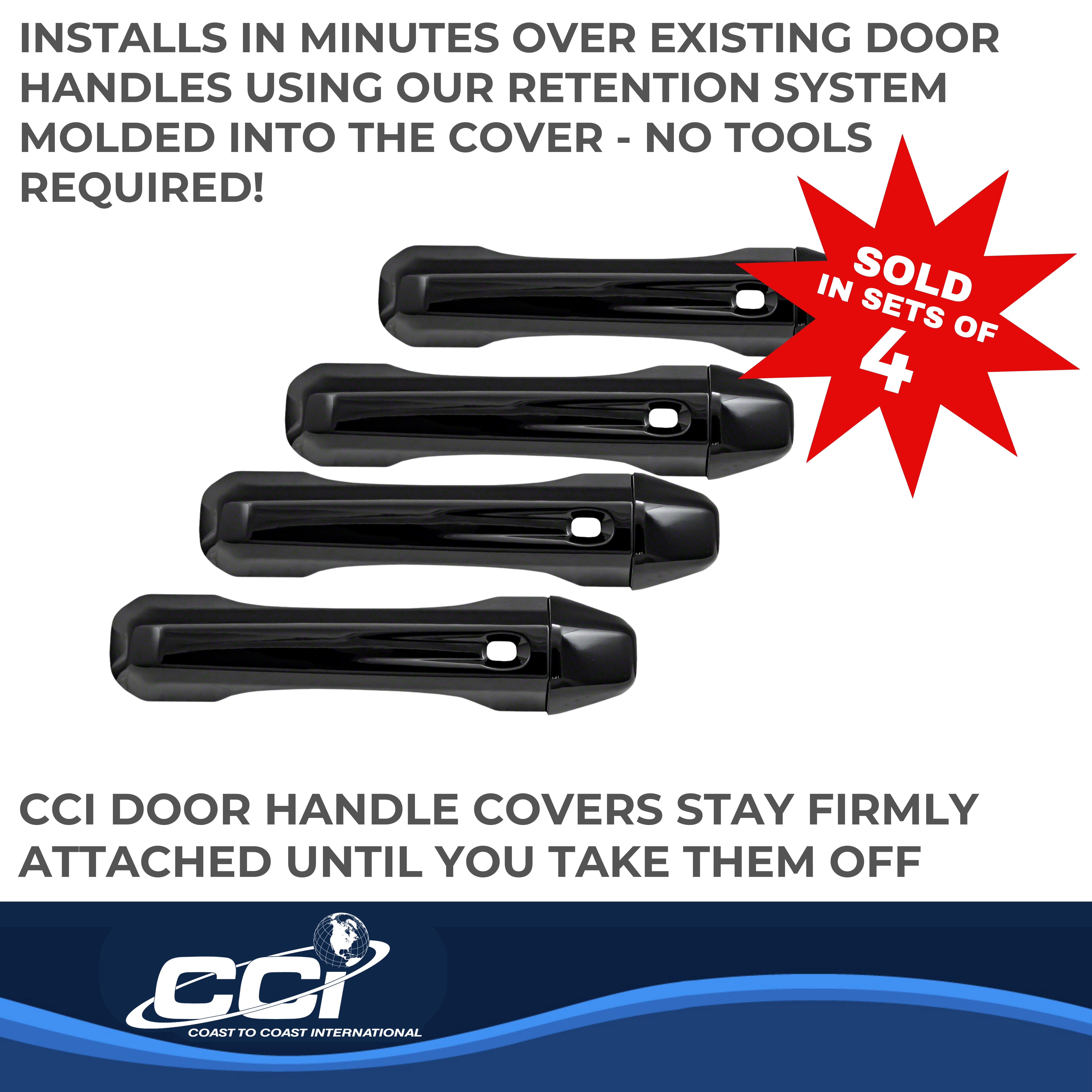 Coast To Coast CCIDH68580SBK - Chrome Door Handle Covers, Black, Gloss Painted