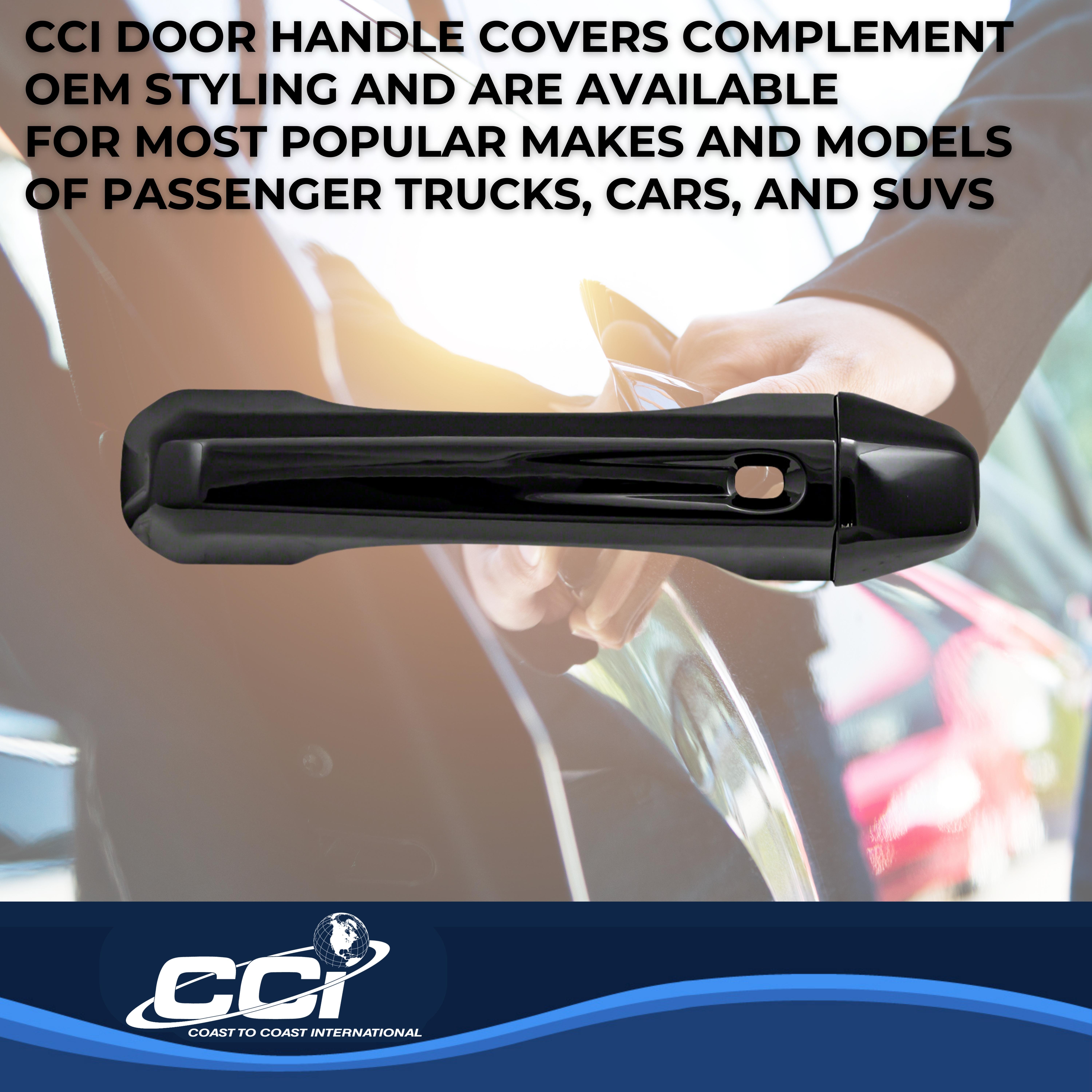 Coast To Coast CCIDH68580SBK - Chrome Door Handle Covers, Black, Gloss Painted
