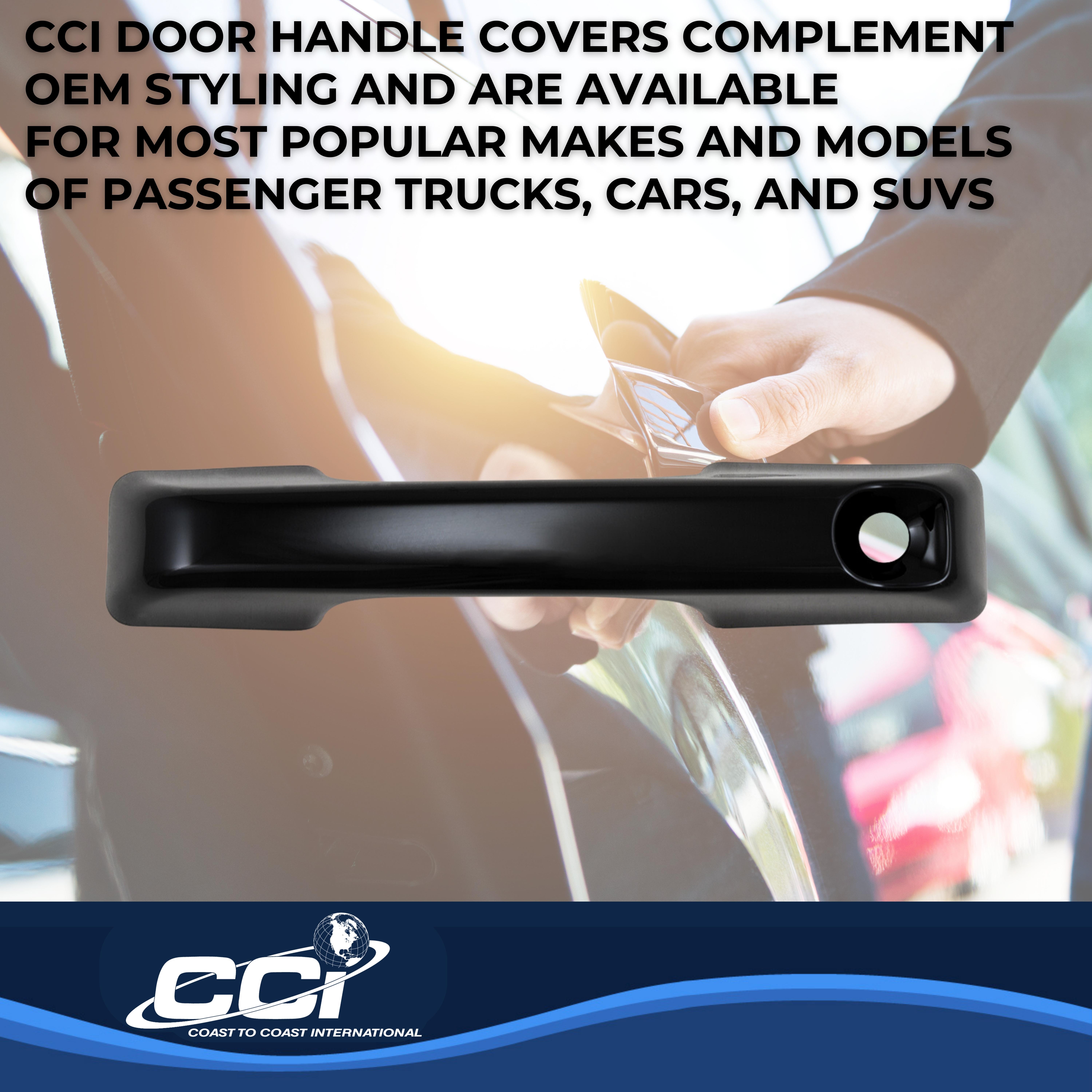 Coast To Coast CCIDH68591BLK - Chrome Door Handle Covers, Black, Gloss Painted