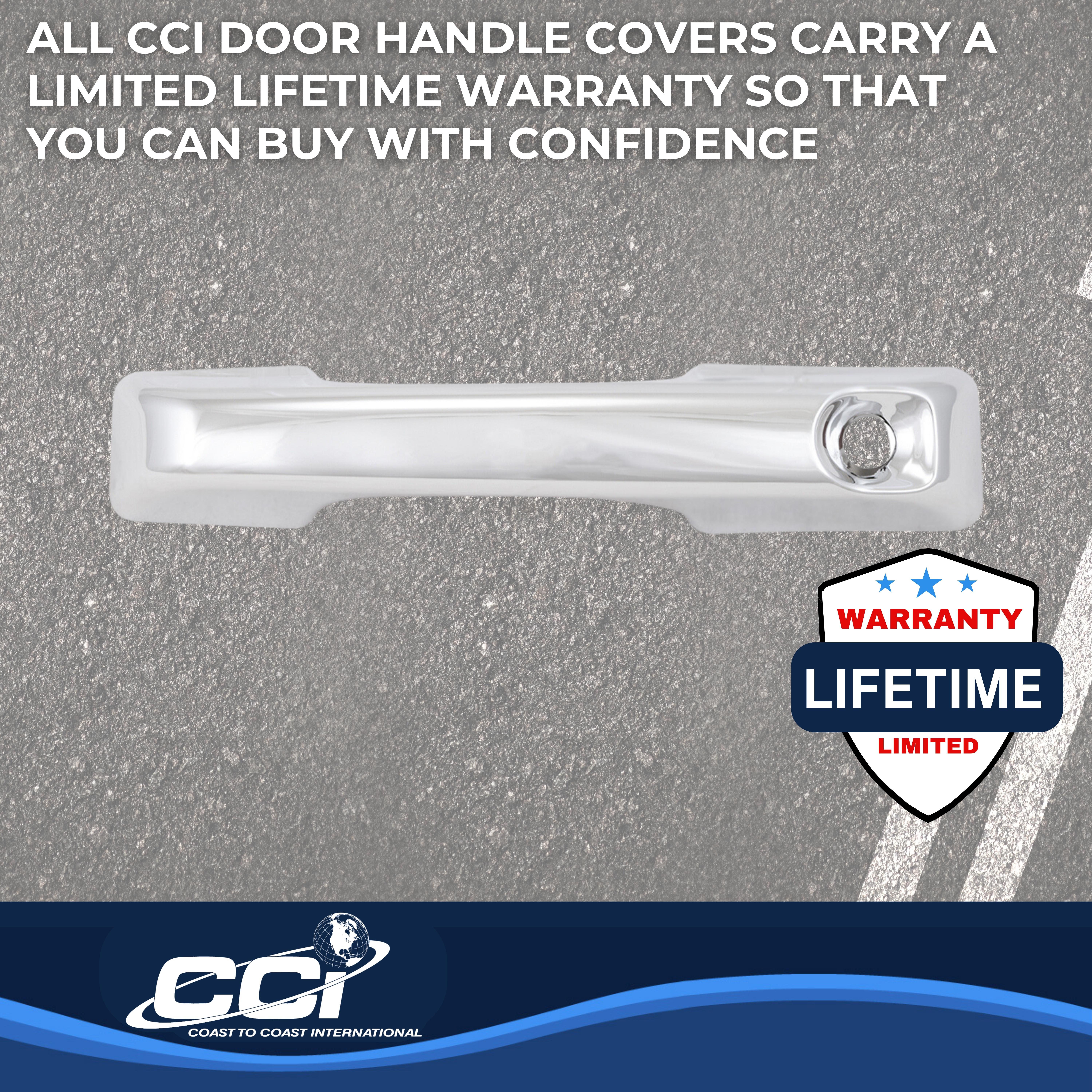 Coast To Coast CCIDH68591B - Chrome Door Handle Covers, Silver, Chrome Plated