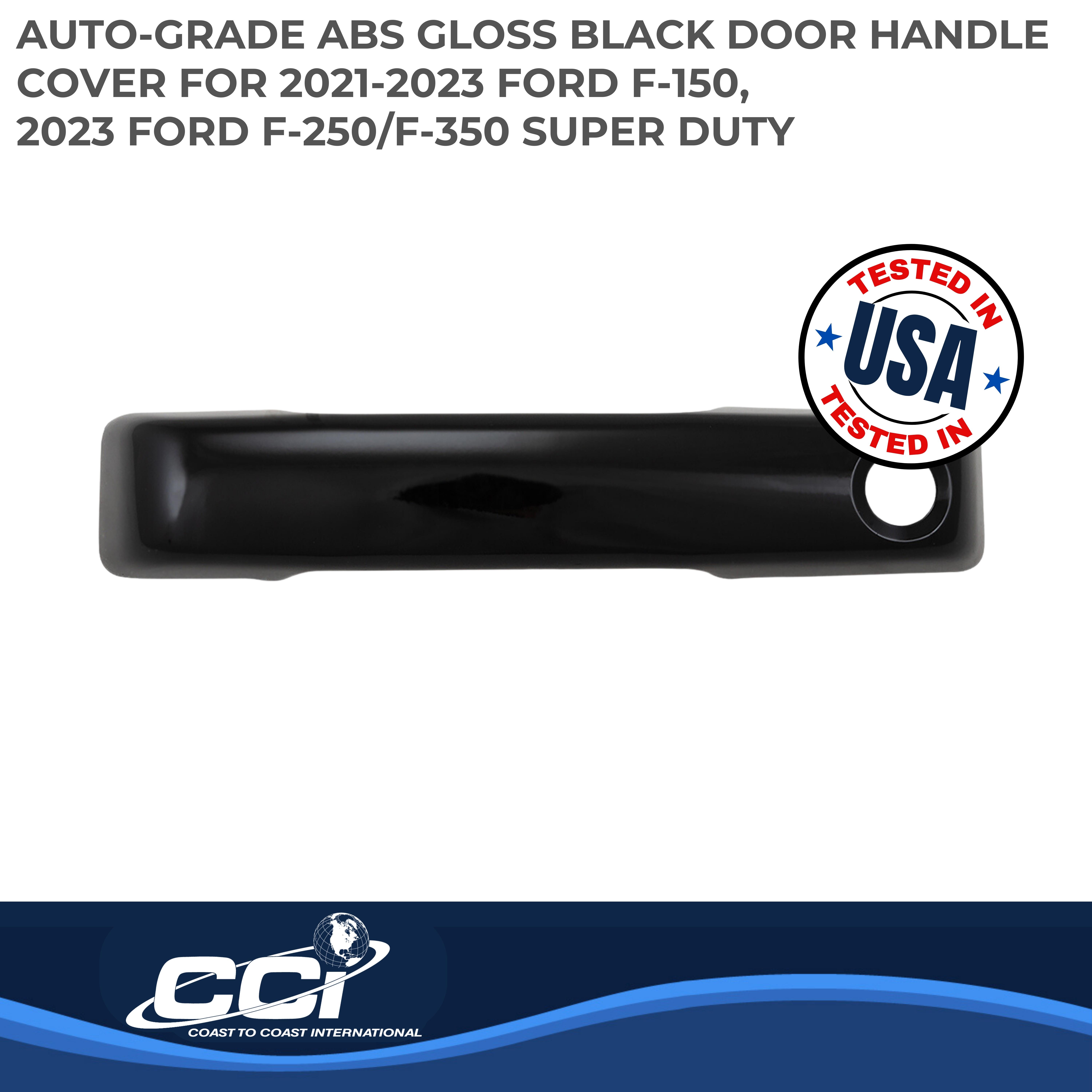 Coast To Coast CCIDH68592BLK - Chrome Door Handle Covers, Black, Gloss Painted