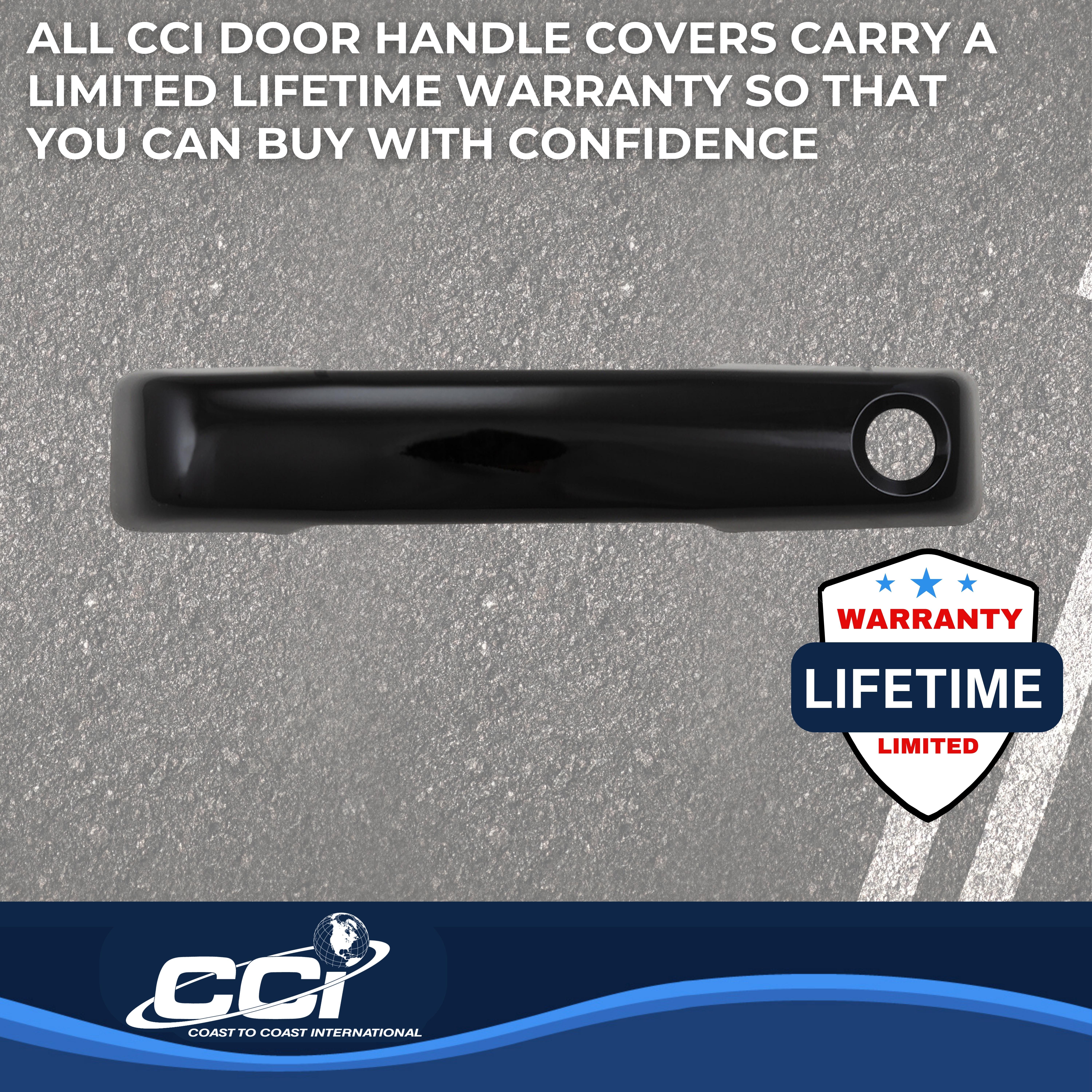 Coast To Coast CCIDH68592BLK - Chrome Door Handle Covers, Black, Gloss Painted