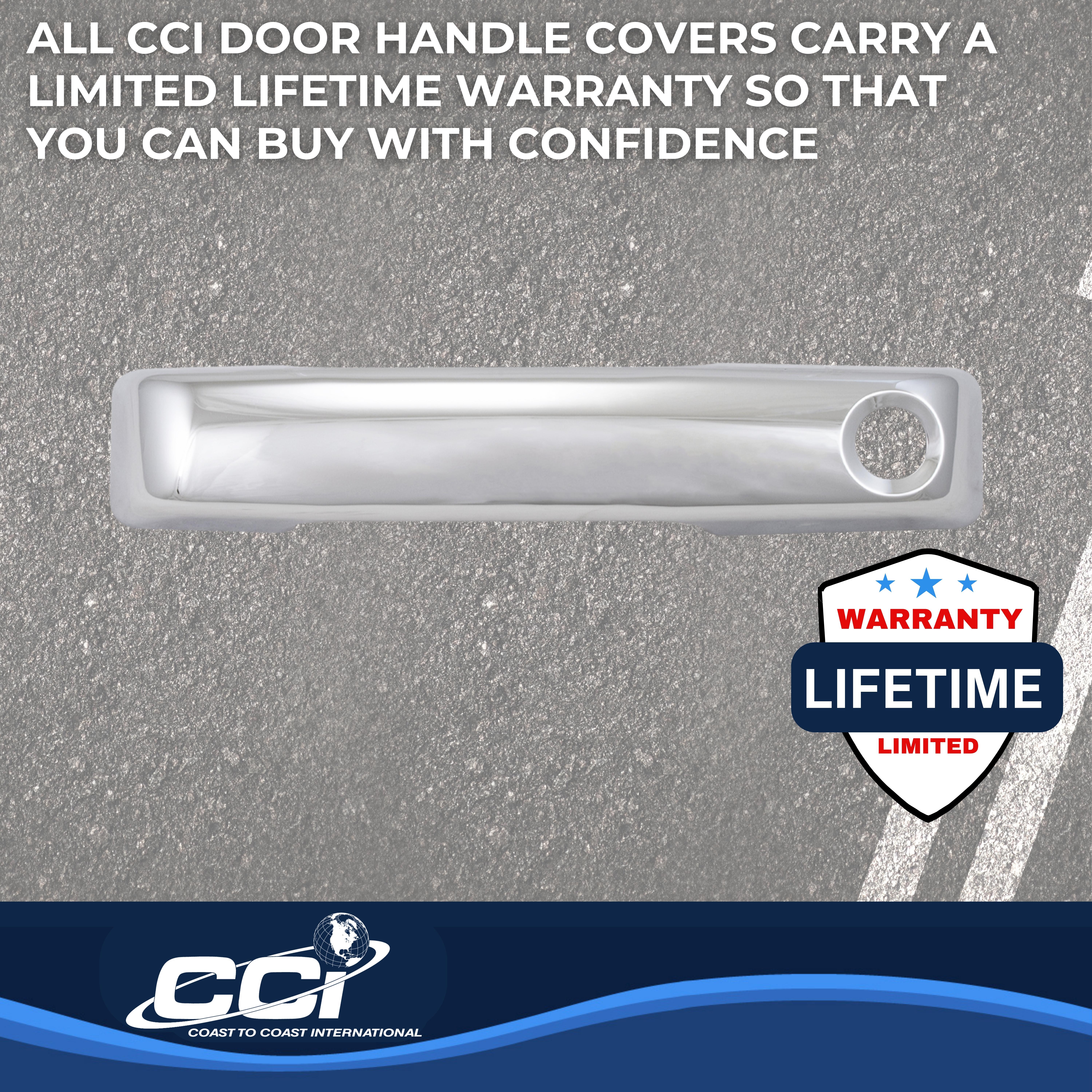 Coast To Coast CCIDH68592B - Chrome Door Handle Covers, Silver, Chrome Plated