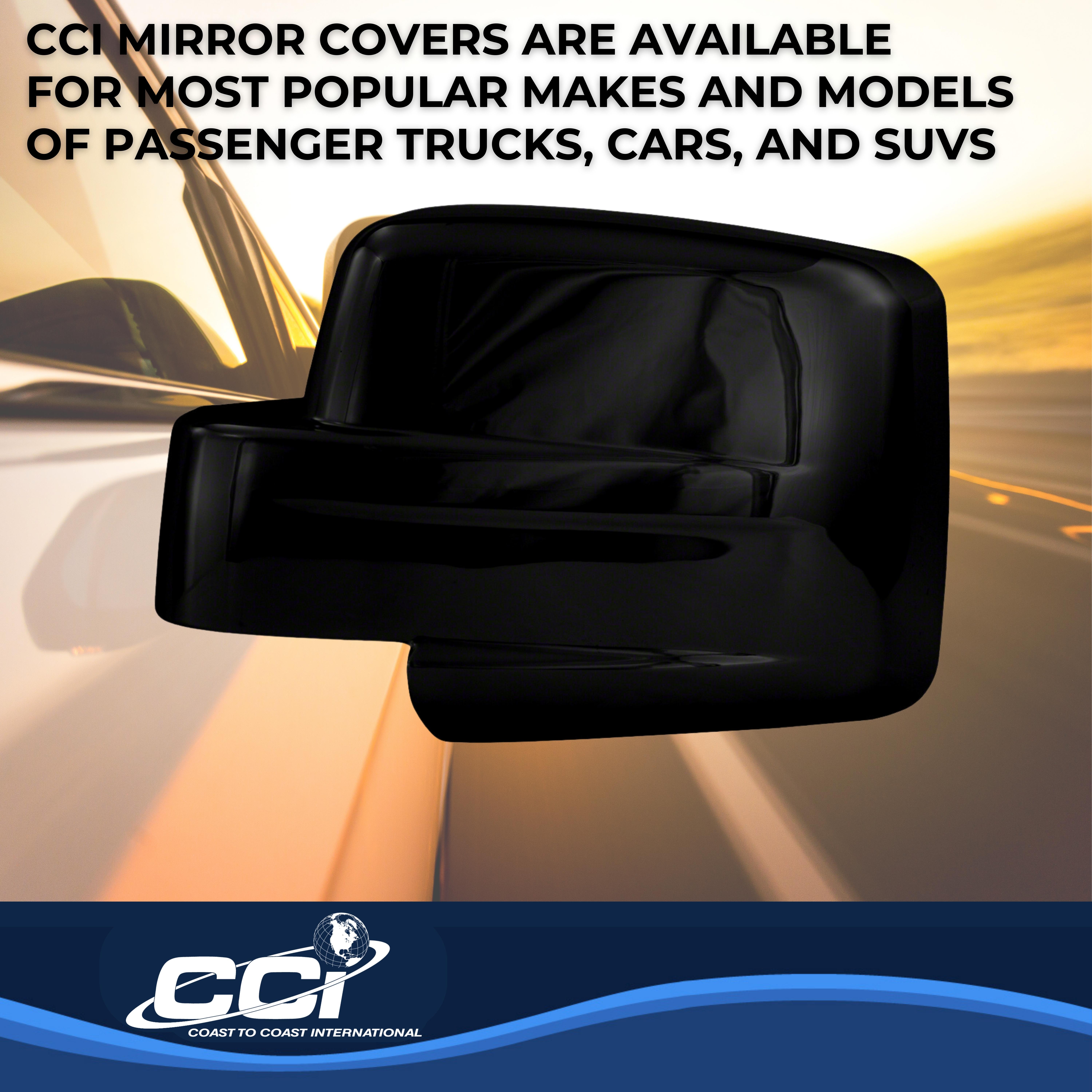 Coast To Coast CCIMC67424BK - Chrome Mirror Covers, Black, Gloss Painted