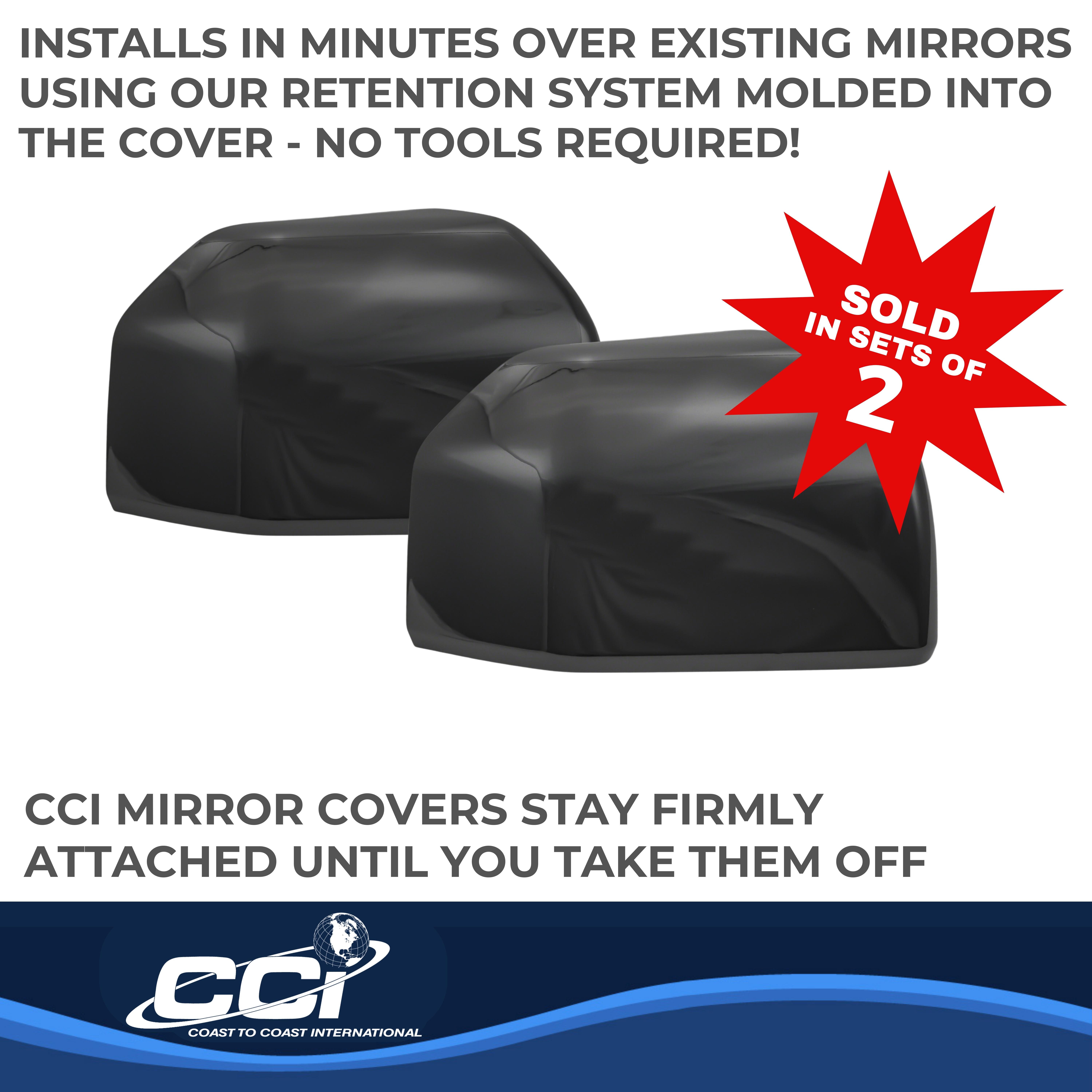 Coast To Coast CCIMC67511RBK - Chrome Mirror Covers, Silver, Chrome Plated