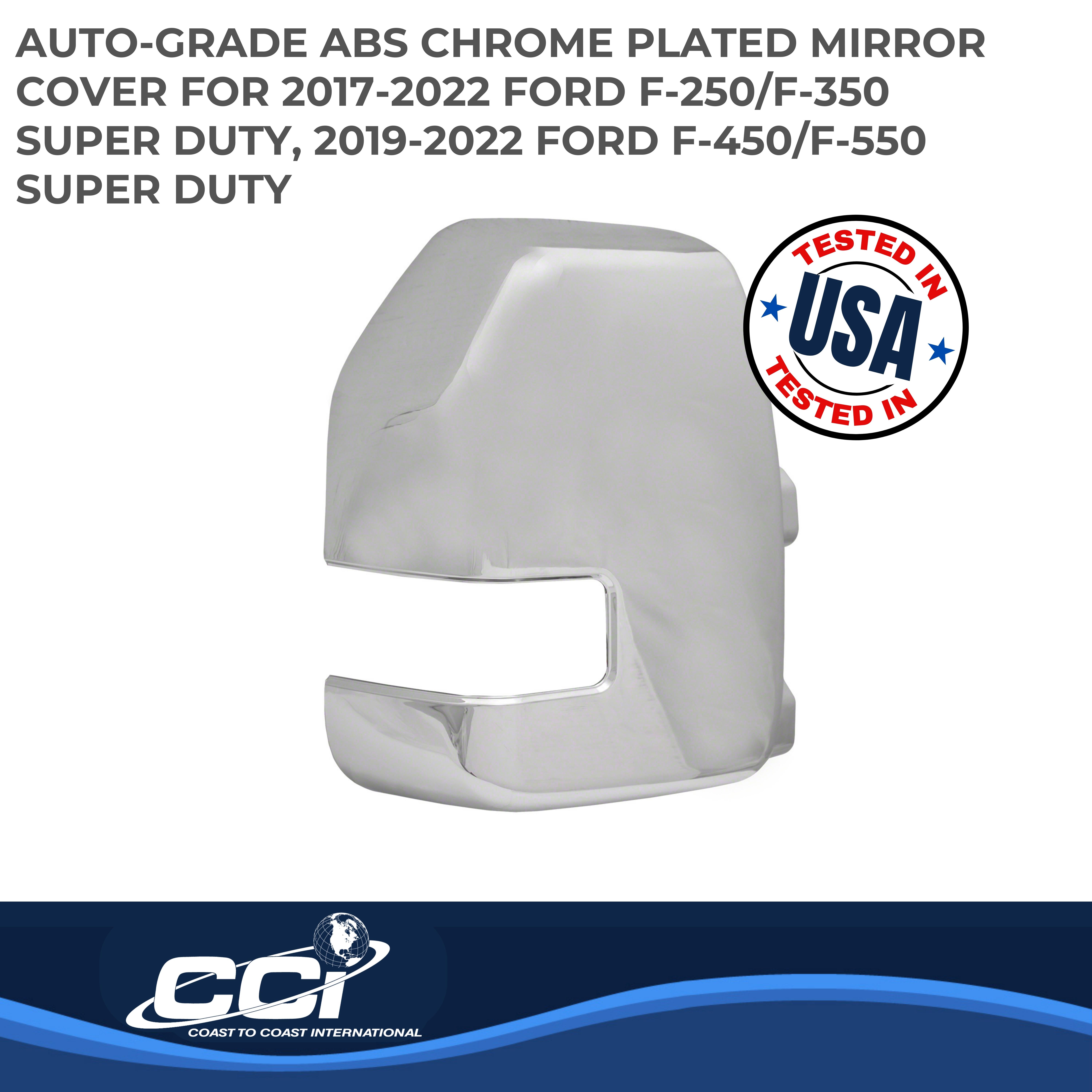 Coast To Coast CCIMC67525 - Chrome Mirror Covers, Silver, Chrome Plated
