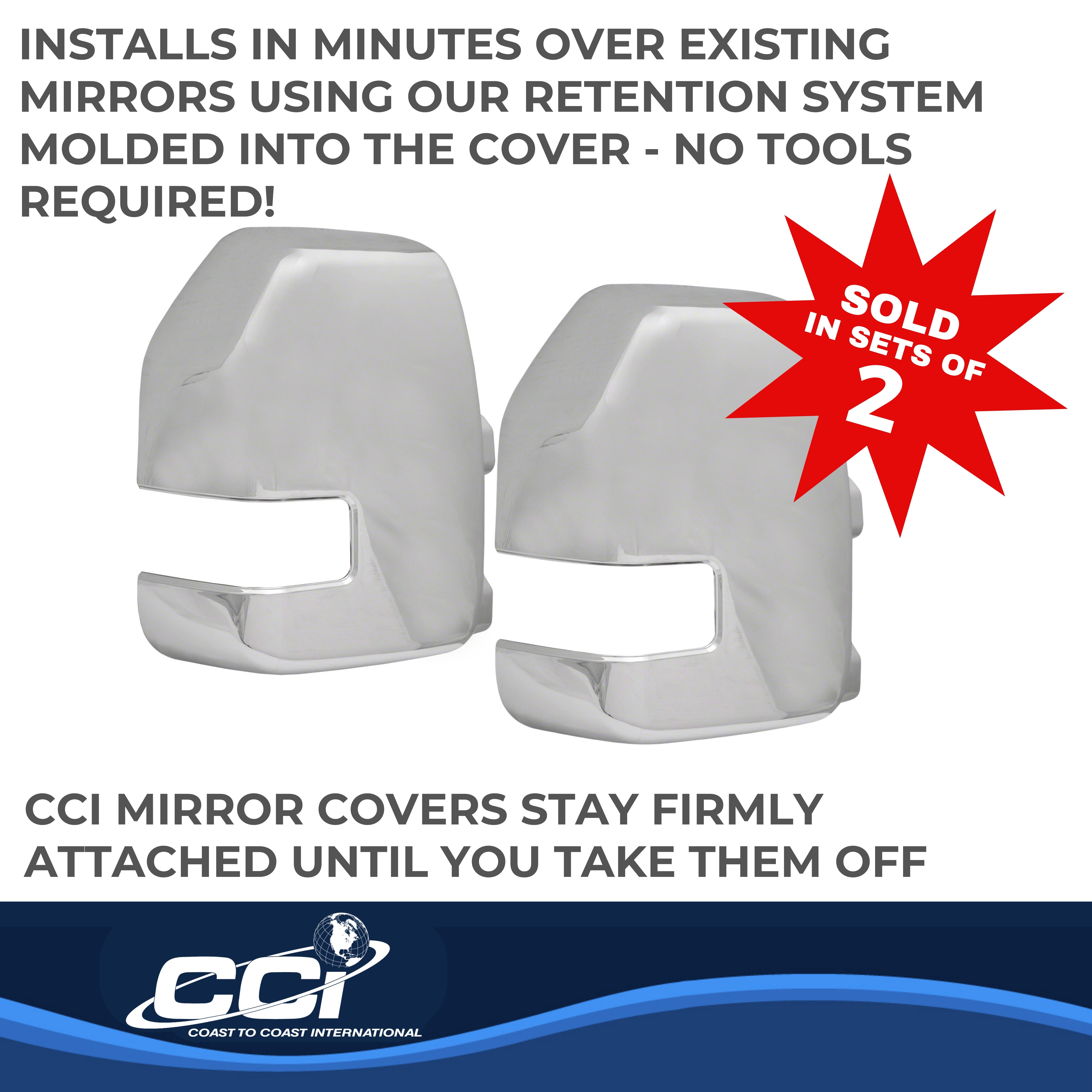 Coast To Coast CCIMC67525 - Chrome Mirror Covers, Silver, Chrome Plated