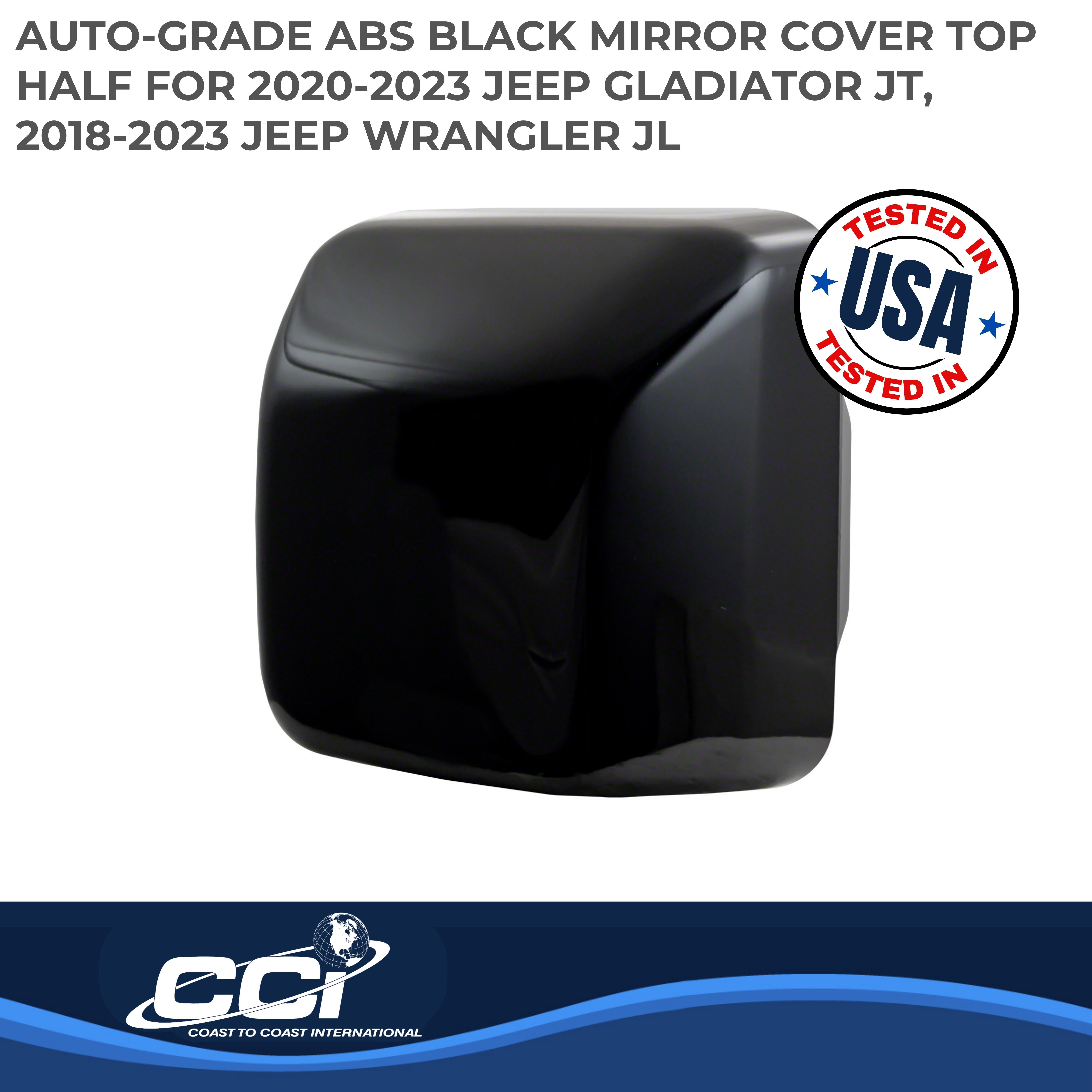 Coast To Coast CCIMC67526RBK - Chrome Mirror Covers, Black, Gloss Painted