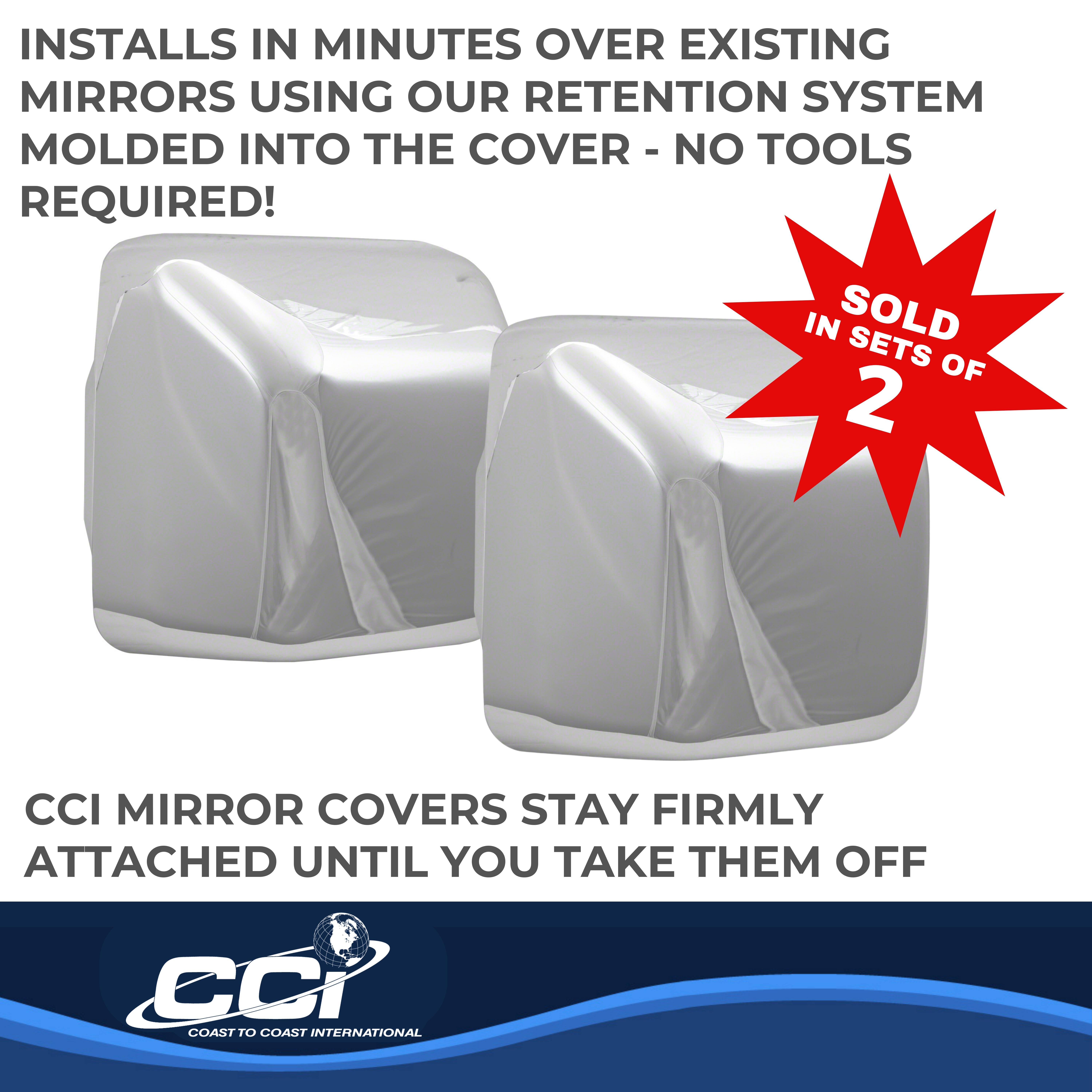 Coast To Coast CCIMC67526R - Chrome Mirror Covers, Silver, Chrome Plated