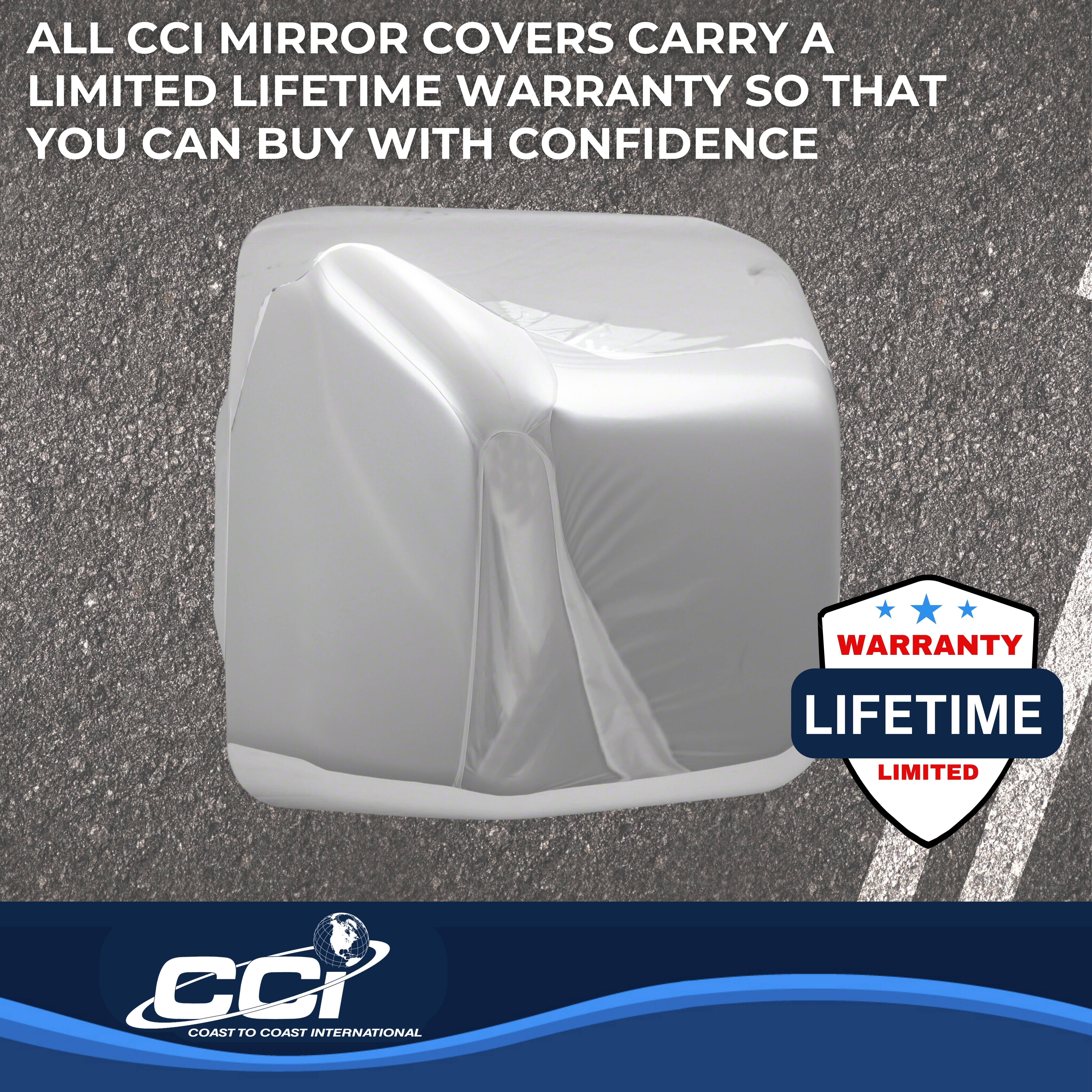 Coast To Coast CCIMC67526R - Chrome Mirror Covers, Silver, Chrome Plated