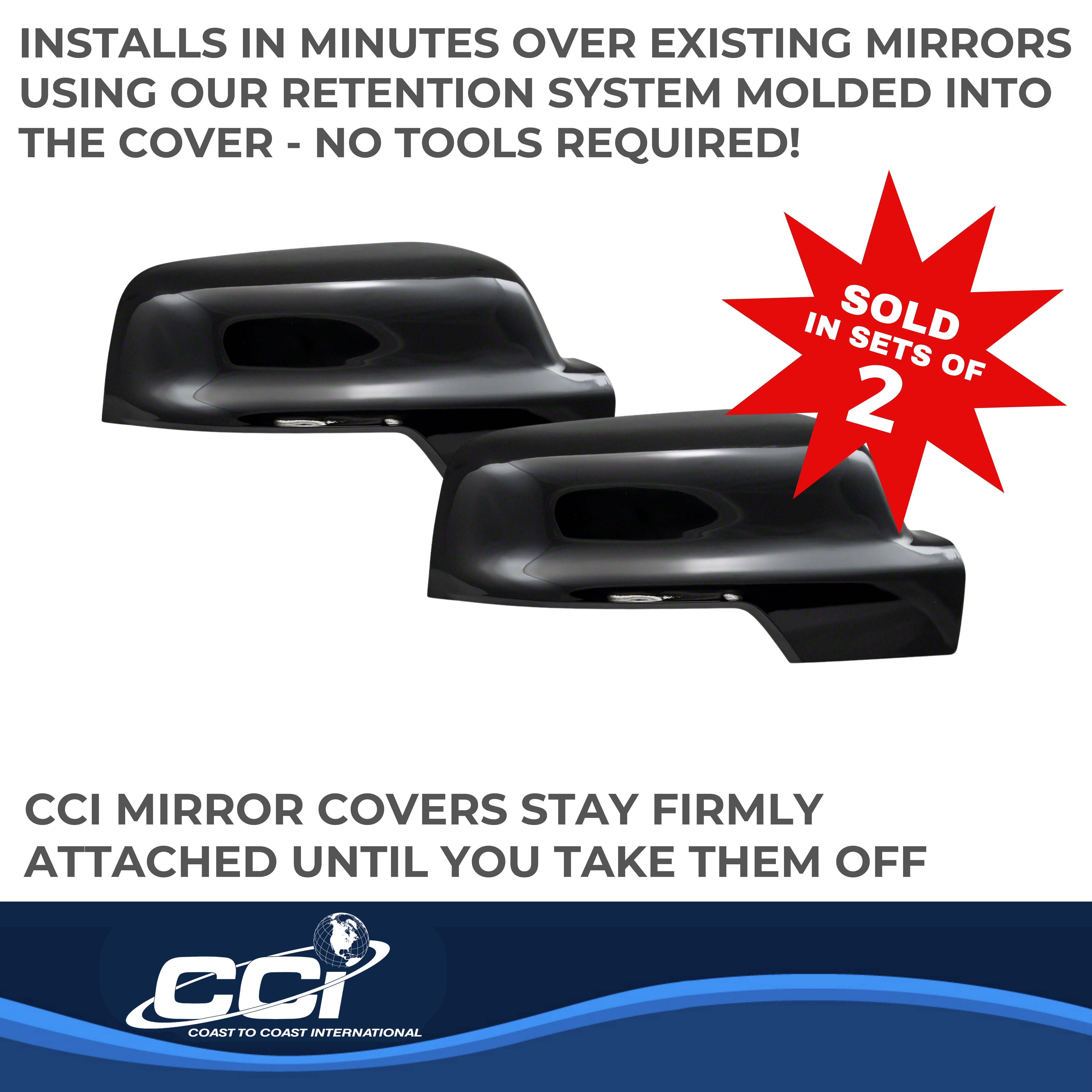 Coast To Coast CCIMC67534BK - Chrome Mirror Covers, Silver, Chrome Plated