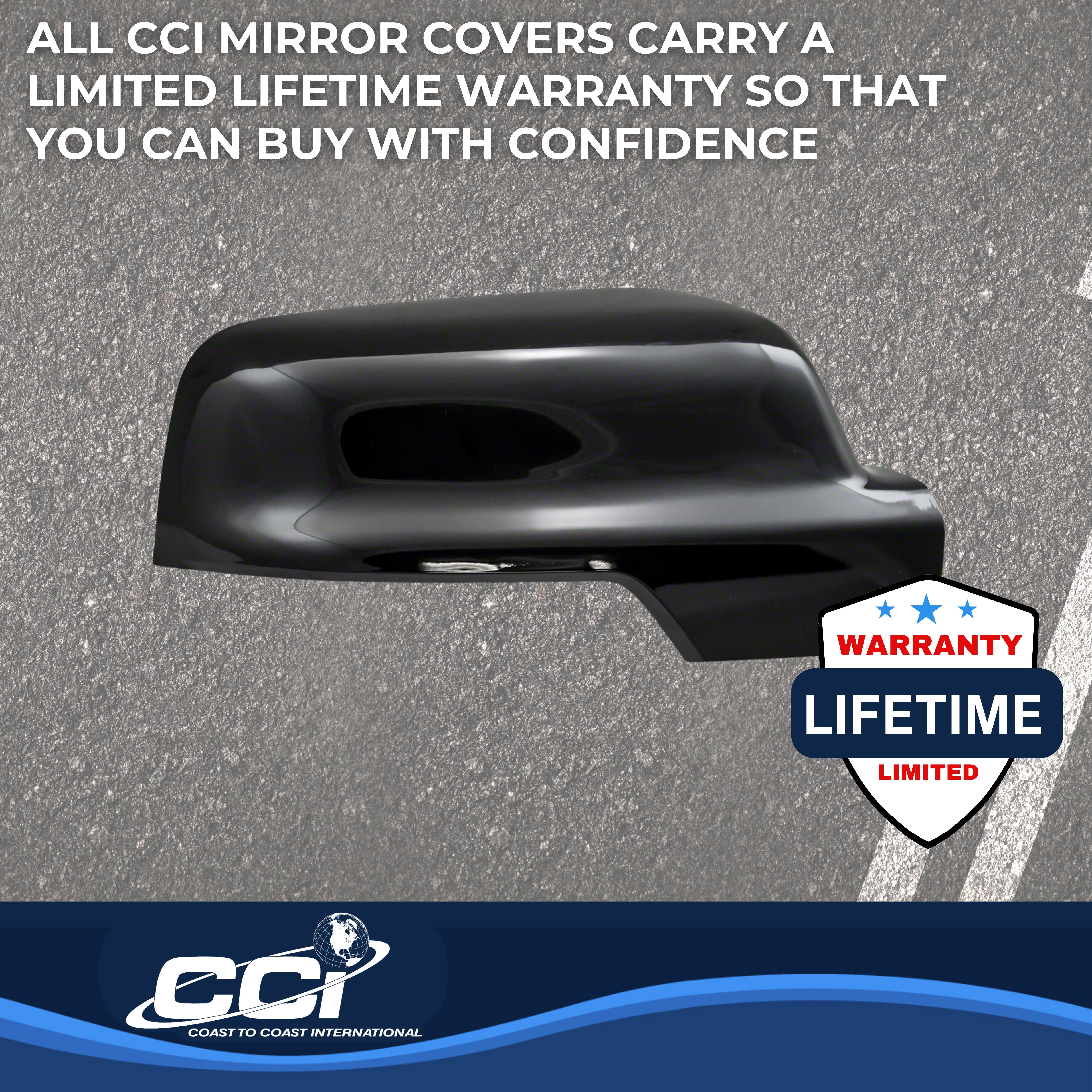 Coast To Coast CCIMC67534BK - Chrome Mirror Covers, Silver, Chrome Plated