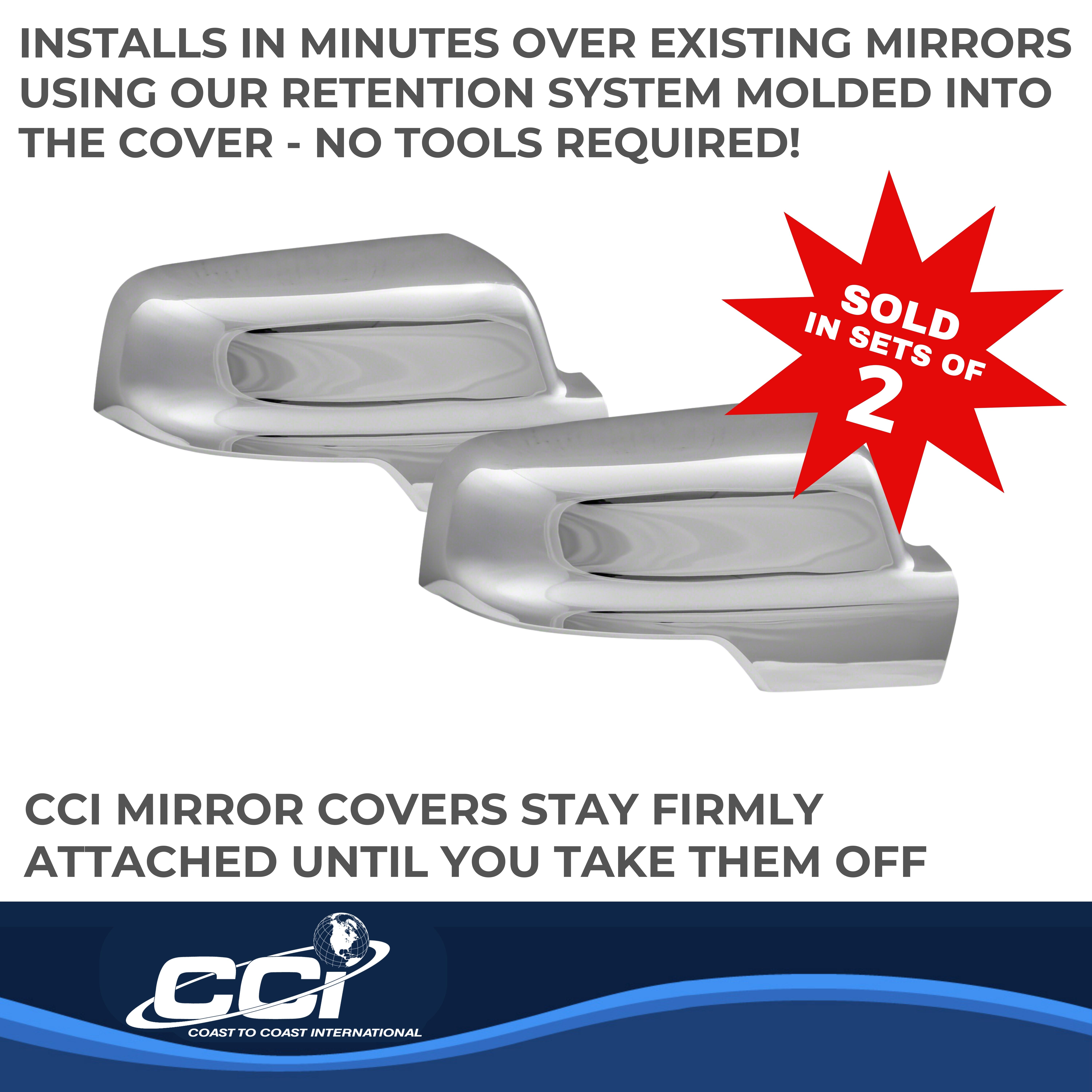 Coast To Coast CCIMC67534 - Chrome Mirror Covers, Silver, Chrome Plated