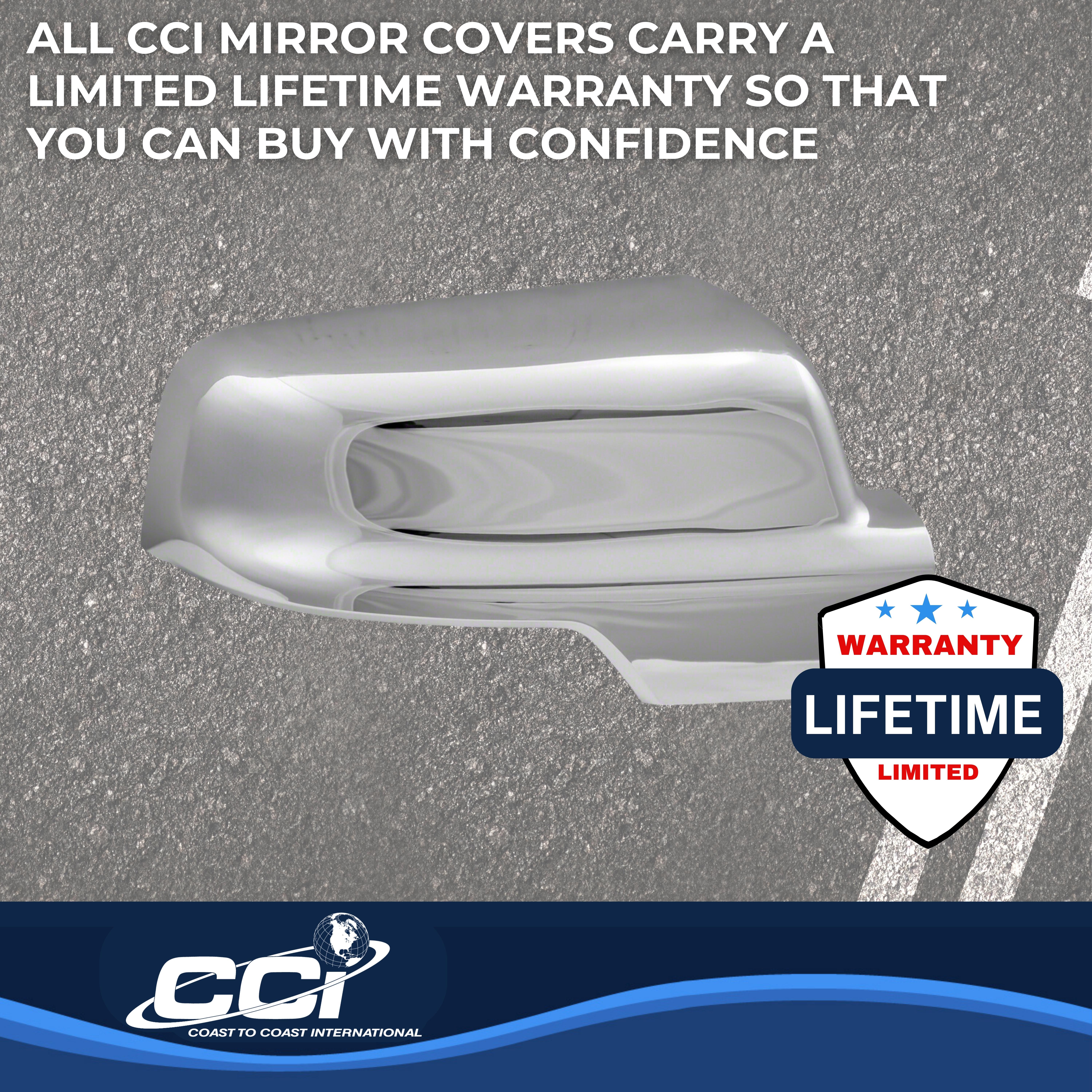 Coast To Coast CCIMC67534 - Chrome Mirror Covers, Silver, Chrome Plated