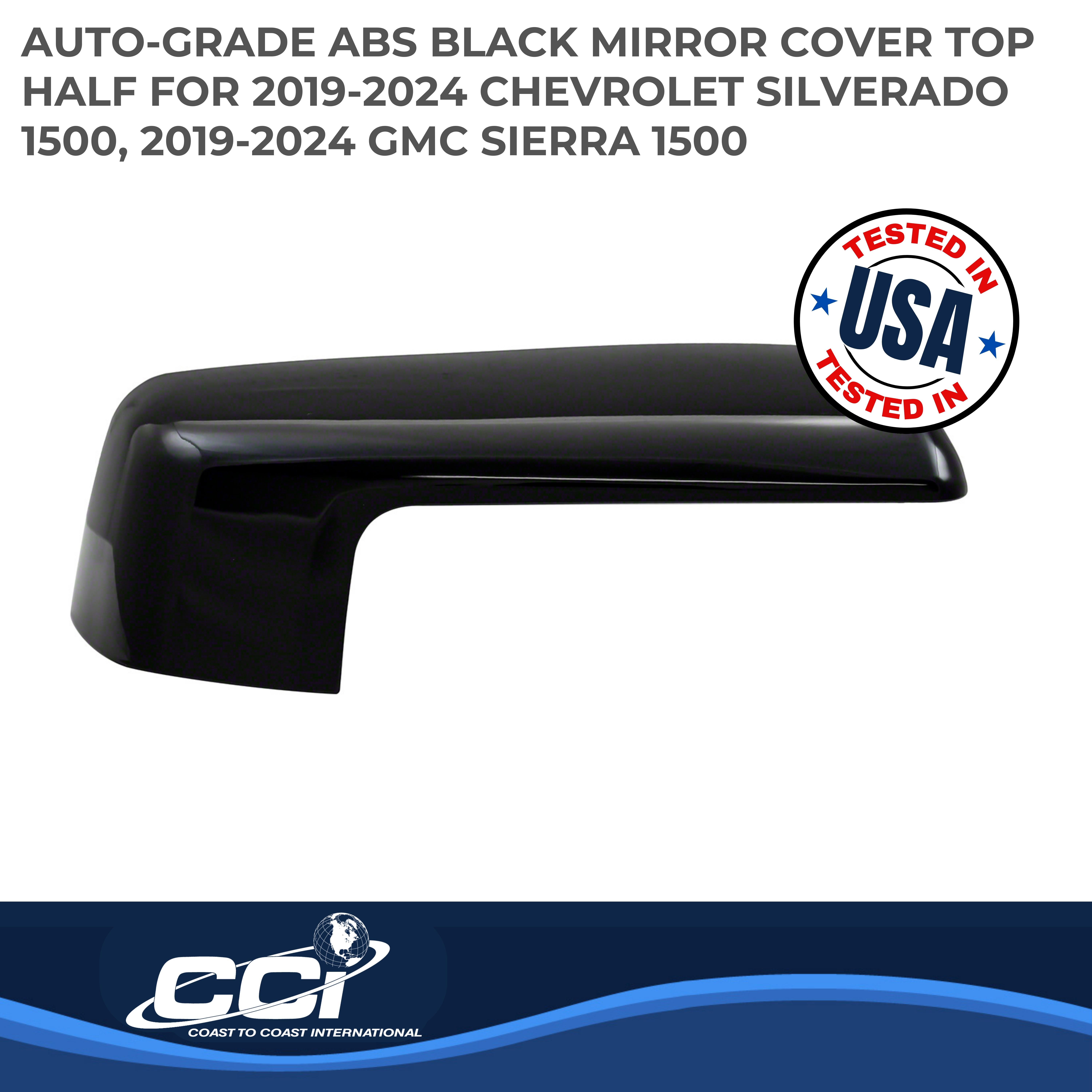 Coast To Coast CCIMC67536RBK - Chrome Mirror Covers, Black, Gloss Painted
