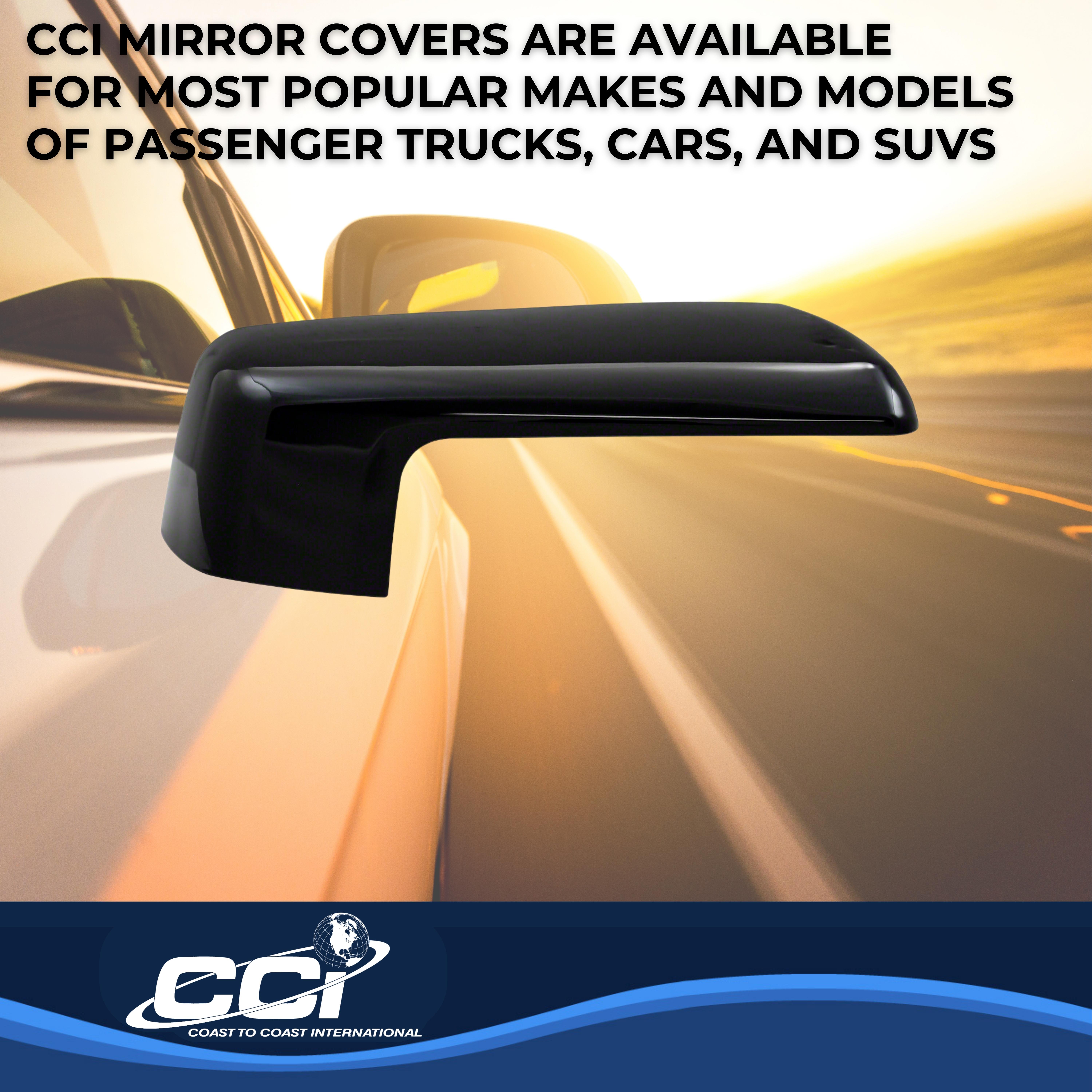 Coast To Coast CCIMC67536RBK - Chrome Mirror Covers, Black, Gloss Painted
