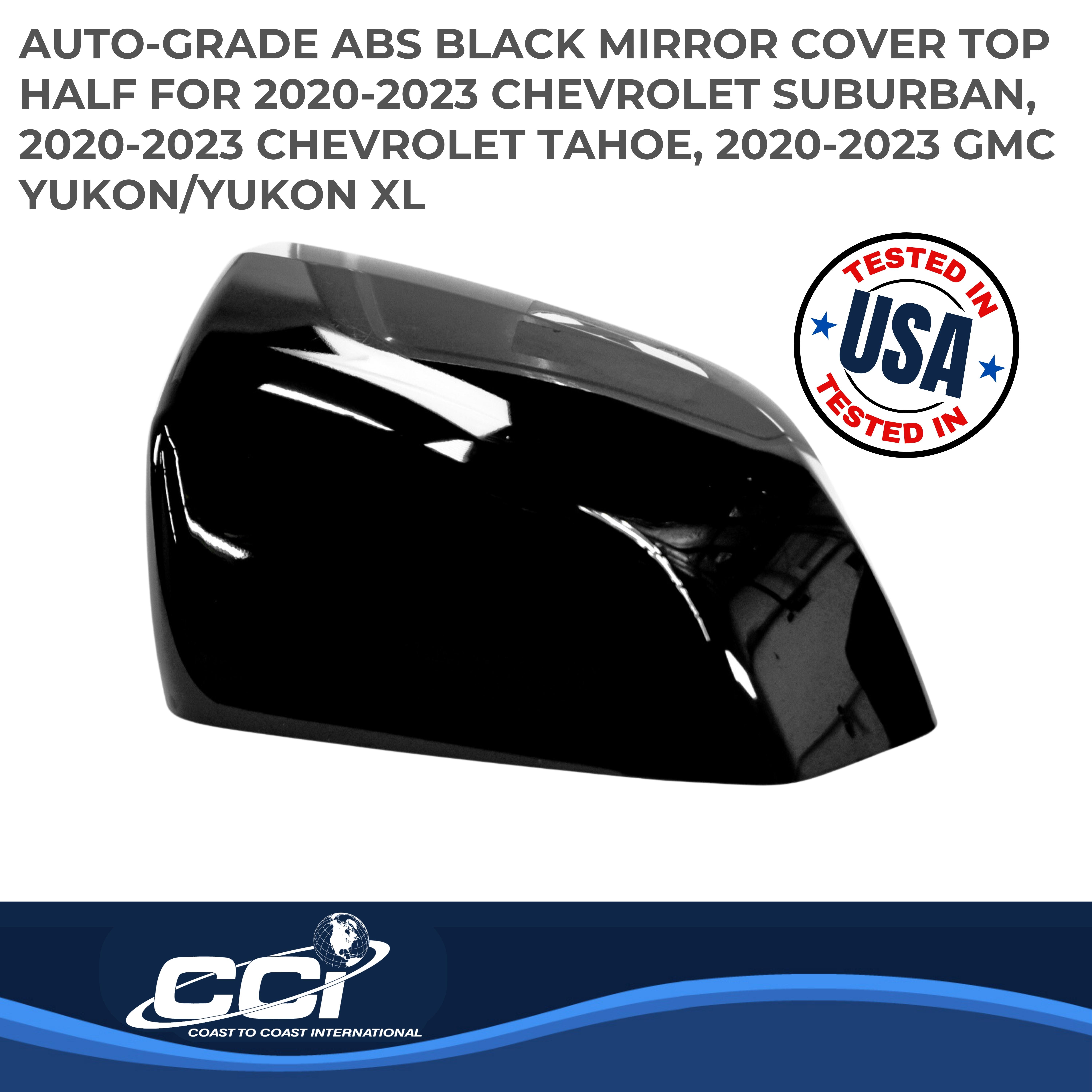 Coast To Coast CCIMC67548BK - Chrome Mirror Covers, Black, Gloss Painted