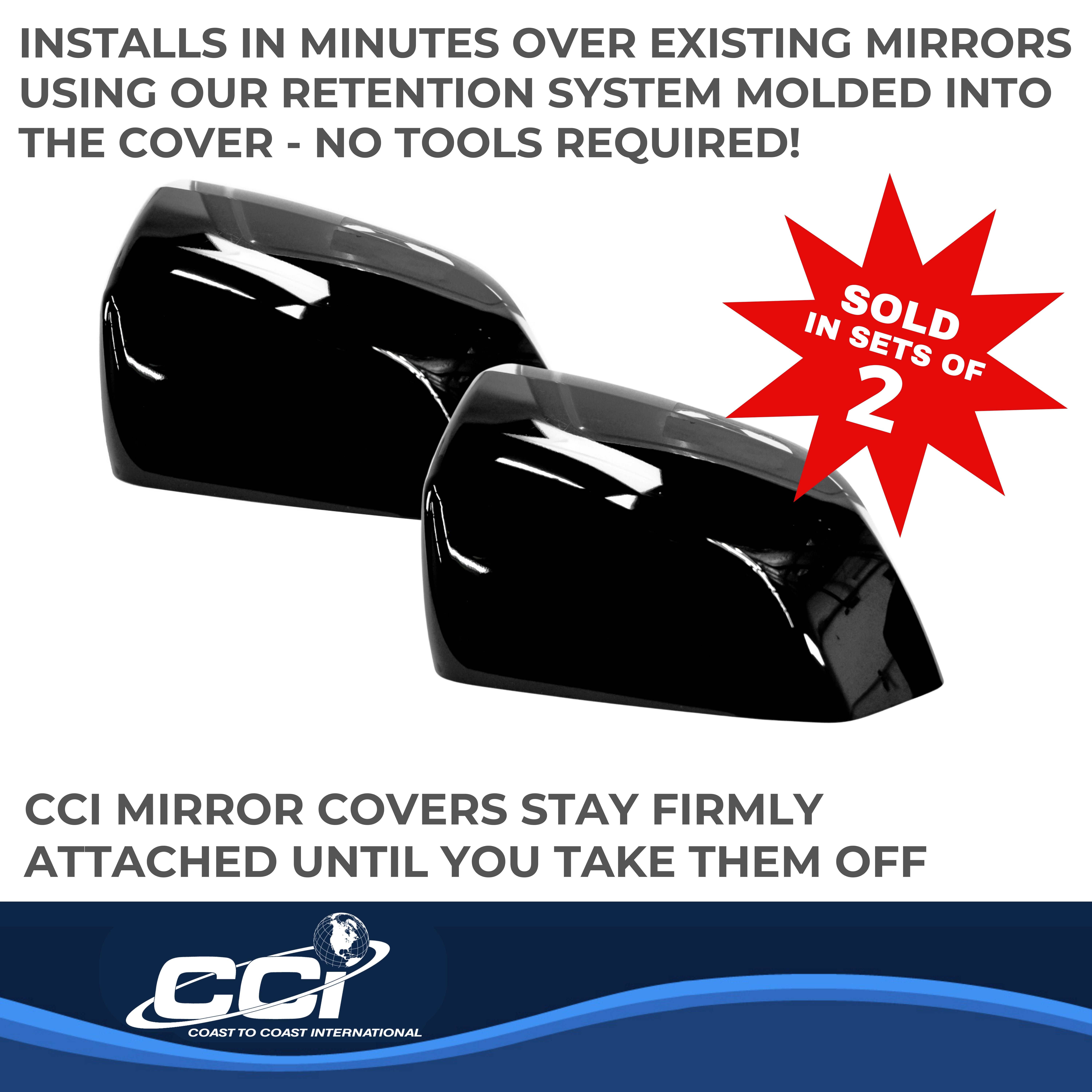 Coast To Coast CCIMC67548BK - Chrome Mirror Covers, Black, Gloss Painted