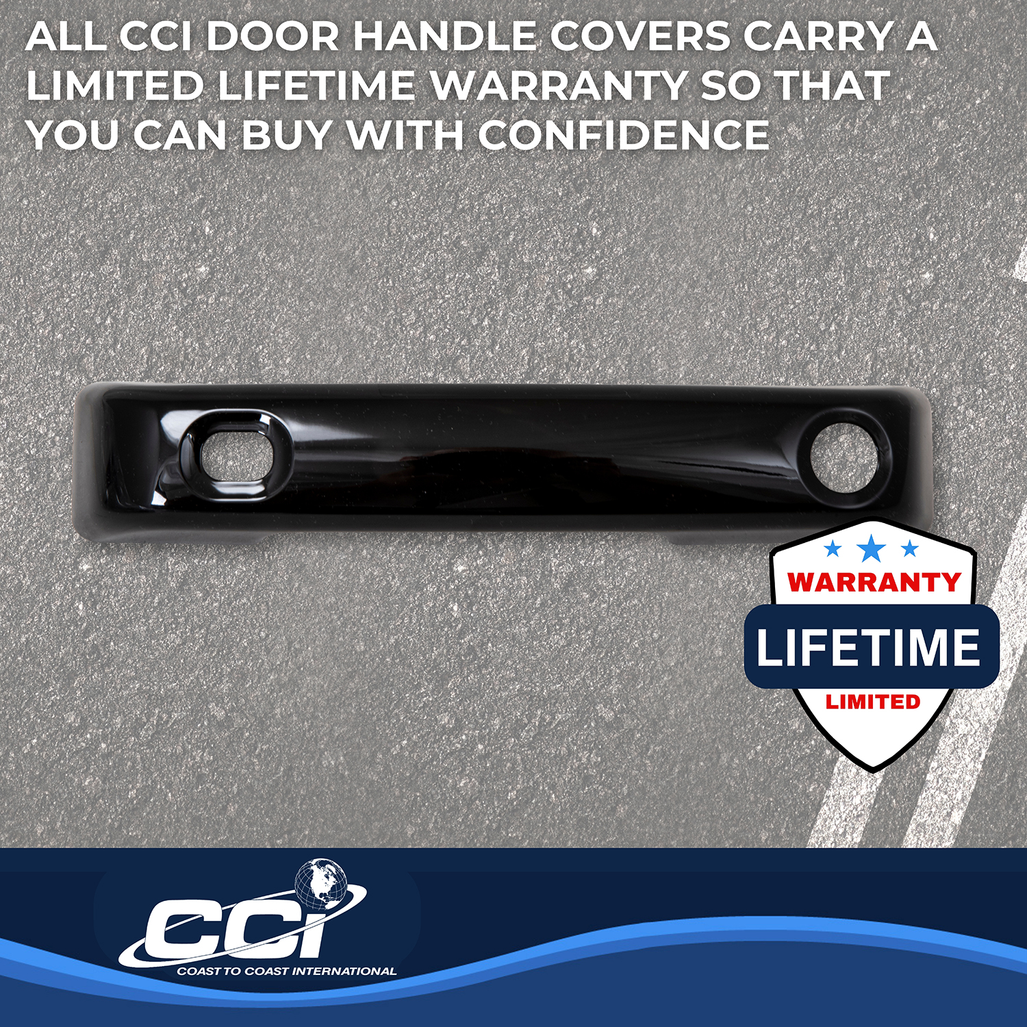 Coast To Coast CCIDH68592SBK - Chrome Door Handle Covers, Black, Gloss Painted