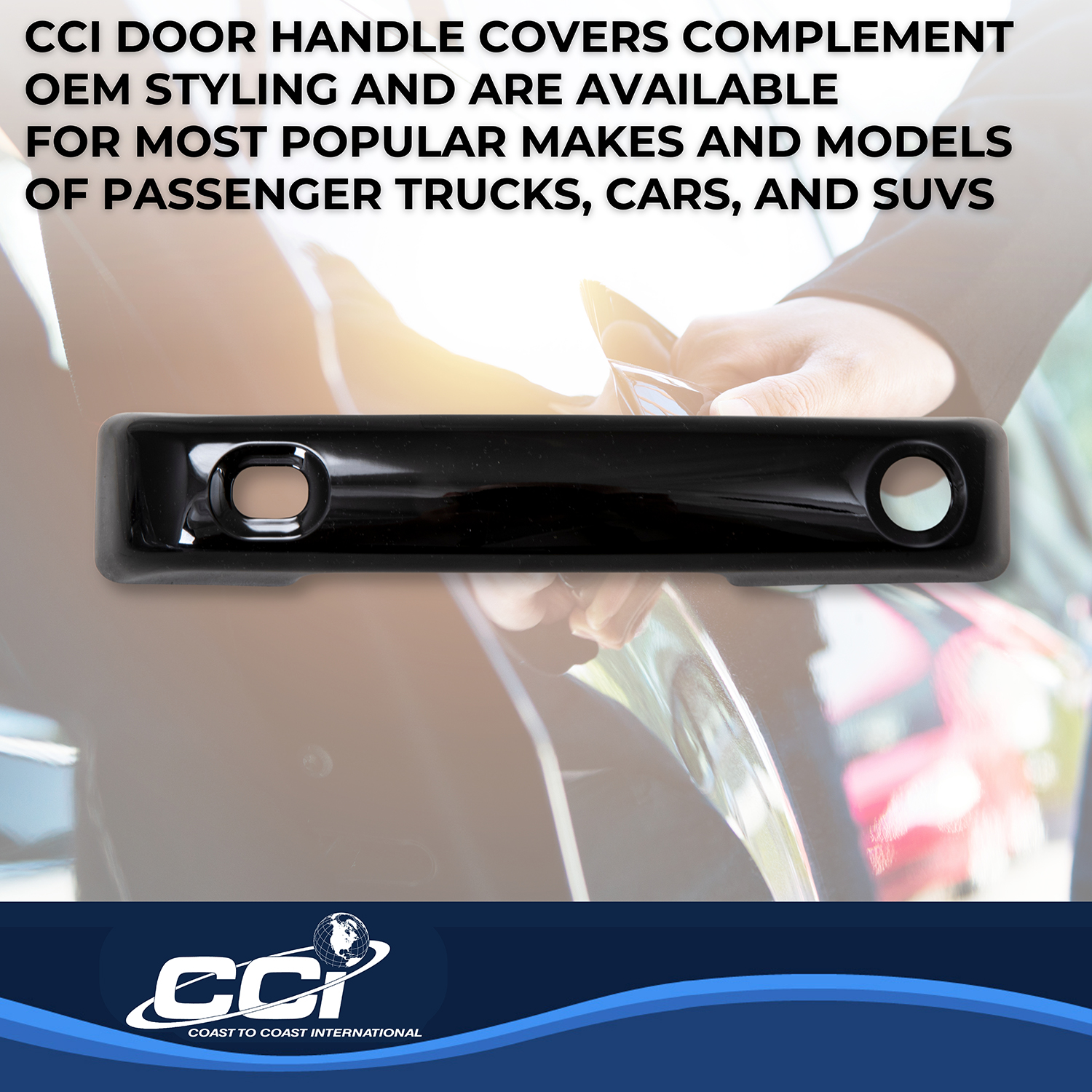 Coast To Coast CCIDH68592SBK - Chrome Door Handle Covers, Black, Gloss Painted