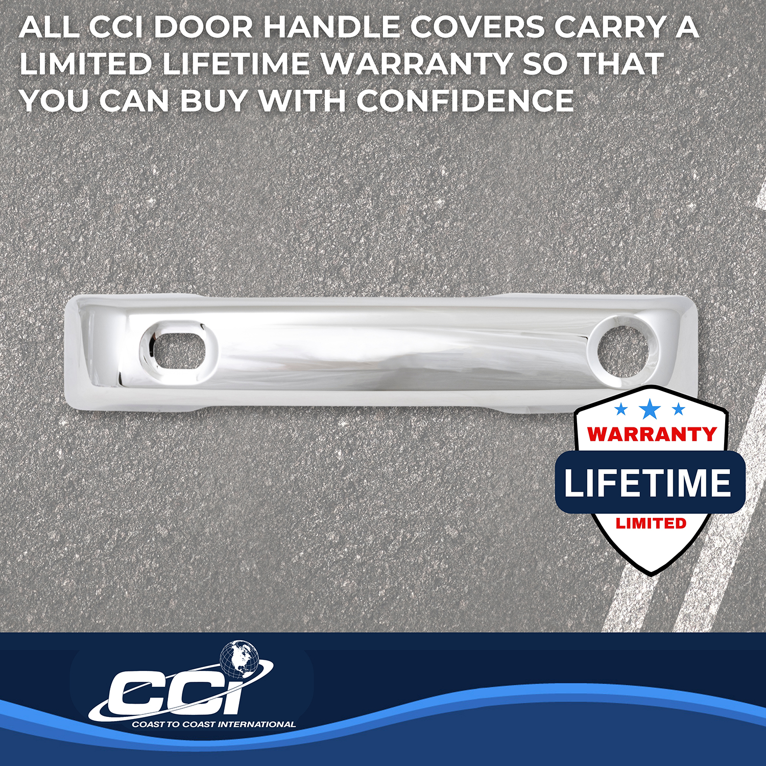 Coast To Coast CCIDH68592S - Chrome Door Handle Covers, Silver, Chrome Plated
