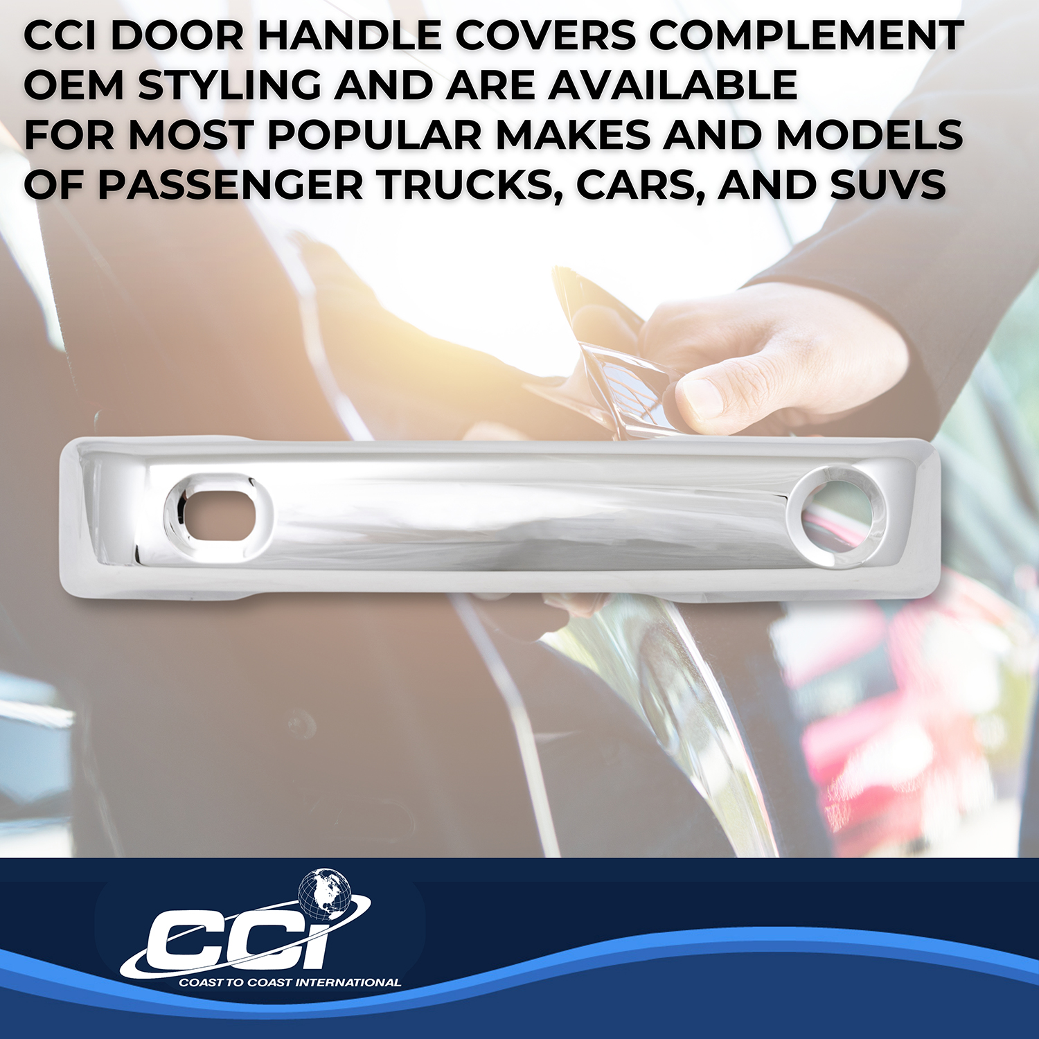 Coast To Coast CCIDH68592S - Chrome Door Handle Covers, Silver, Chrome Plated