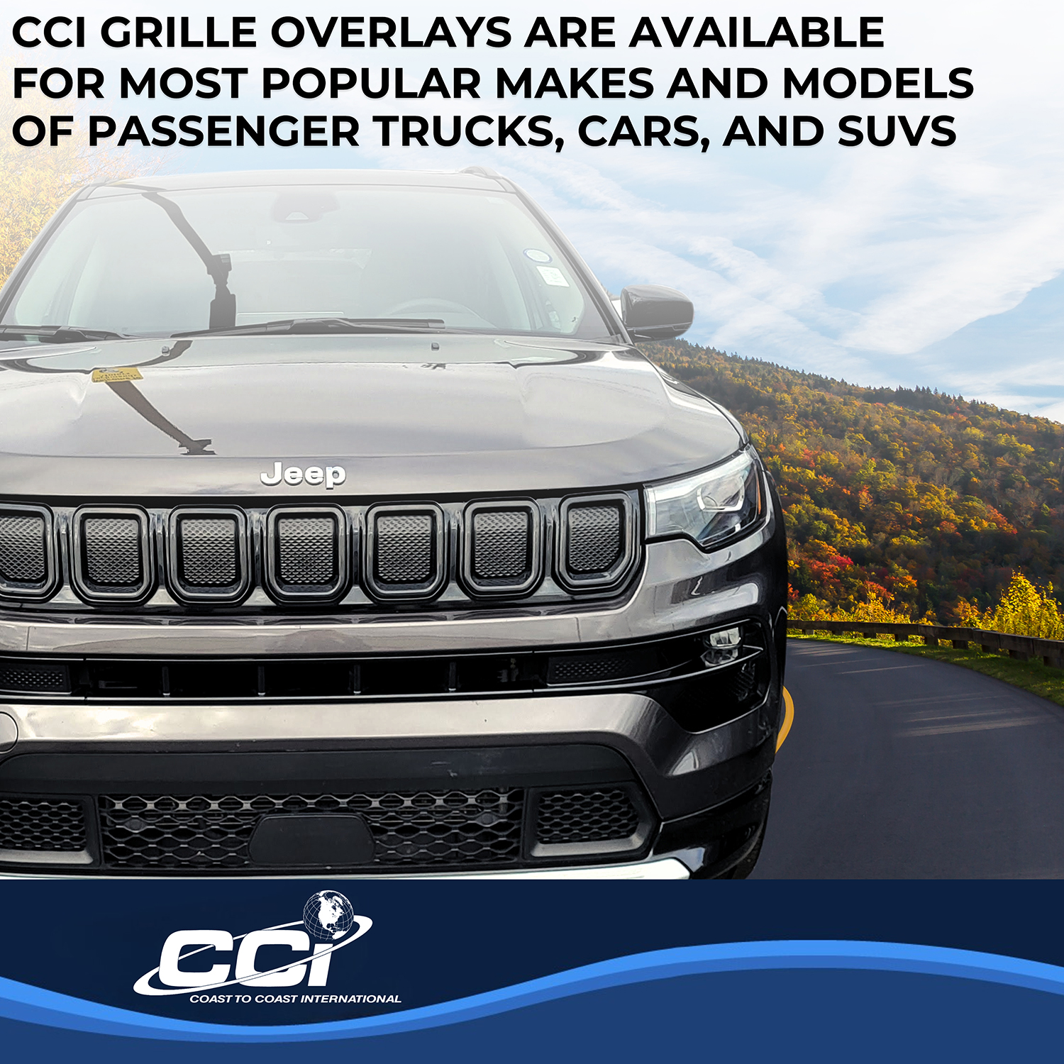 Coast To Coast GI194BLK - Grille Inserts, Black, Gloss Painted