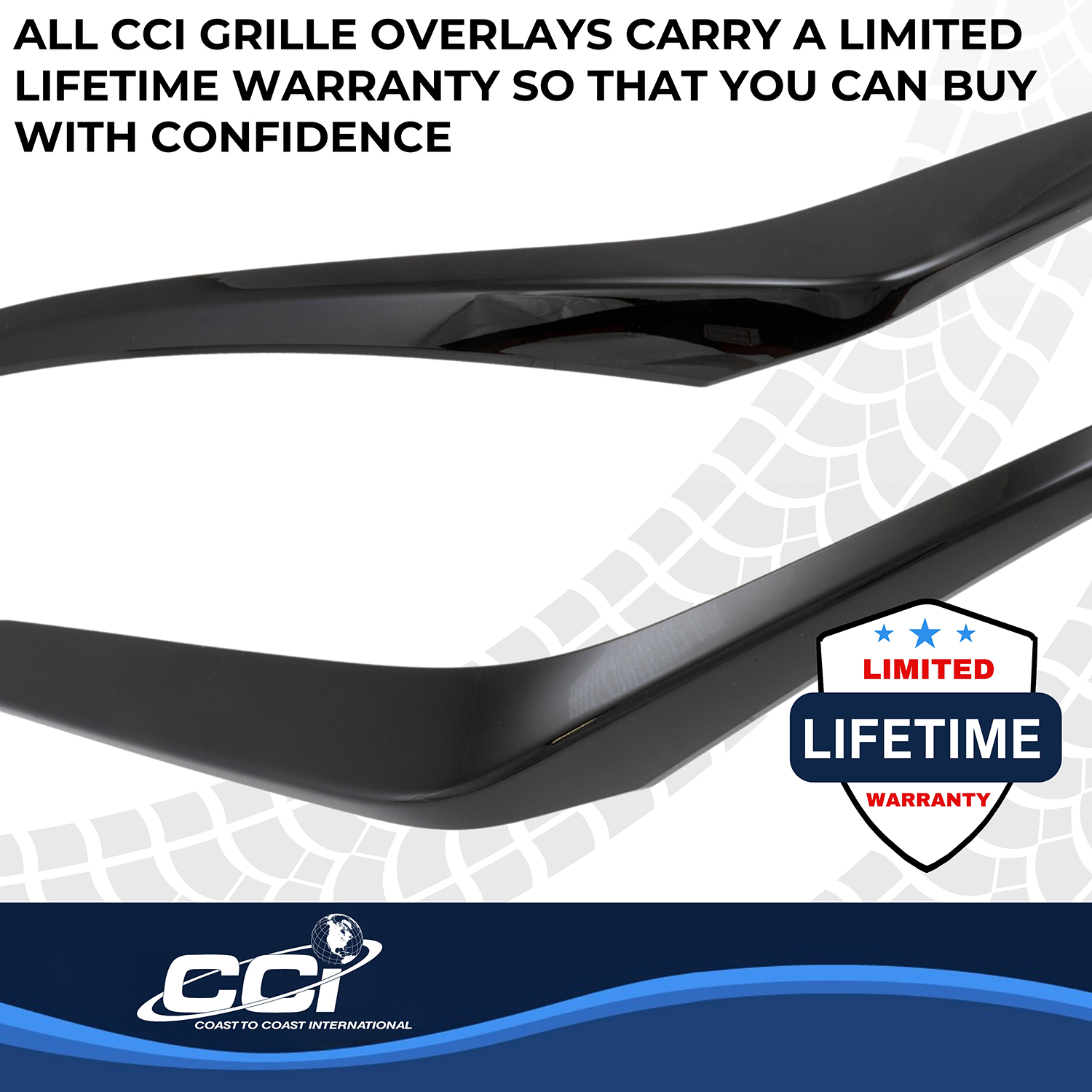 Coast To Coast GI207BLK - Grille Inserts, Black, Gloss Painted