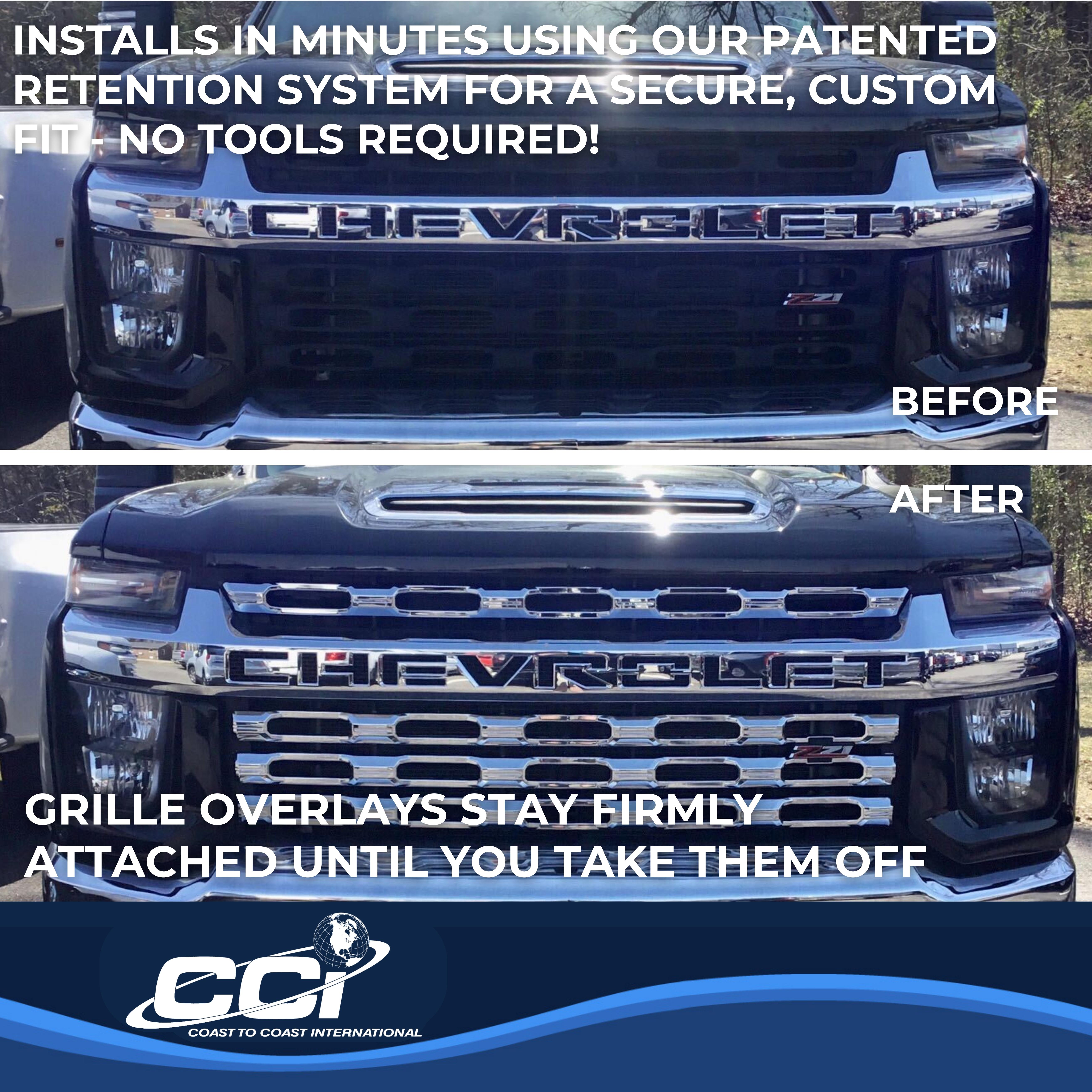 Coast To Coast CCIGI168 - Grille Inserts, Silver, Chrome Plated