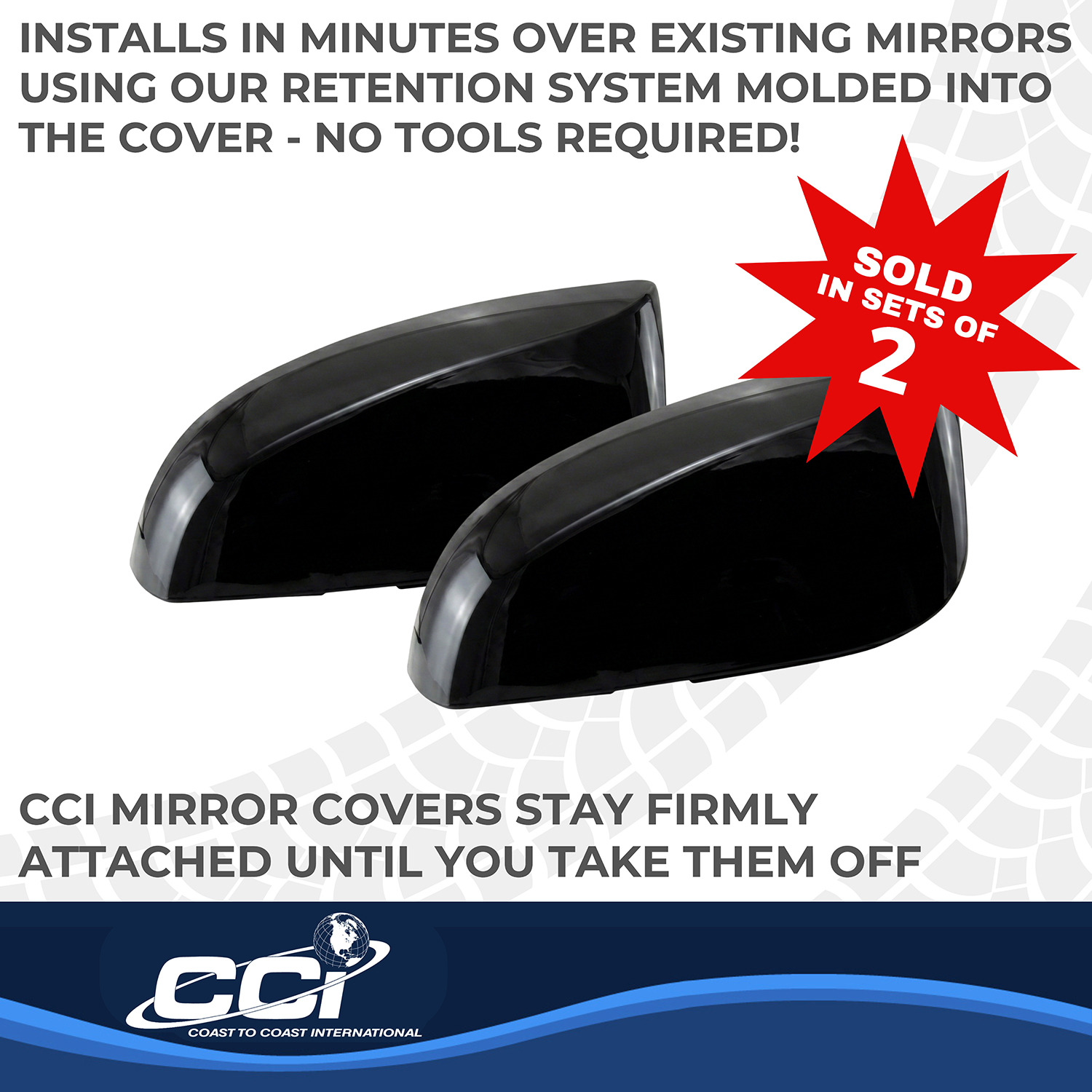 Coast To Coast MC67530RBK - Door Mirror Cover, Black, Gloss Painted
